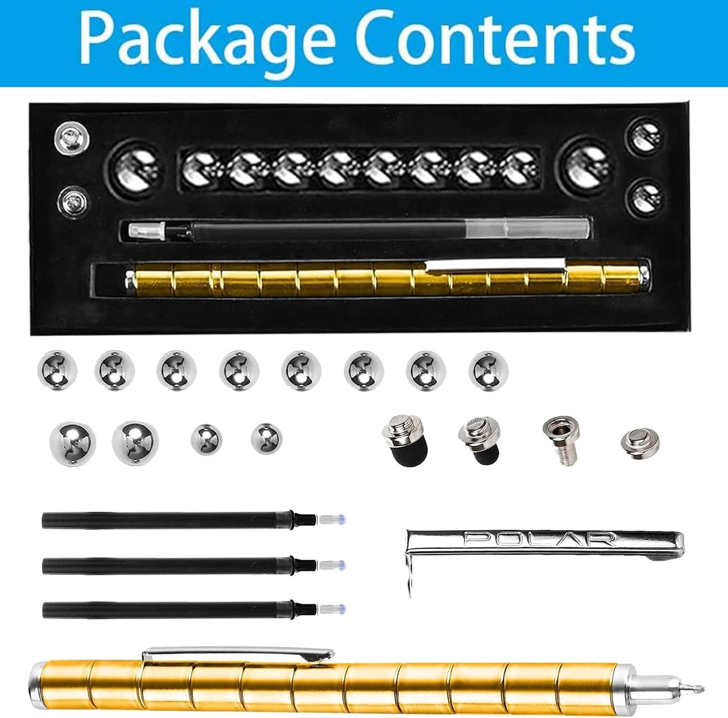 Fidget Pen,Magnetic Pen， Decompression Magnetic Fidget Toy Pen, Magnet Pen Fidget Toy Relieve Pressure Novel Toy Gifts for Kids or Friends! (Golden)