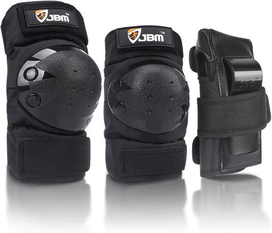 JBM Adult & Kids Knee Pads Elbow Pads and Wrist Guards for Inline Skating, Roller Skating, Skateboarding, Scootering