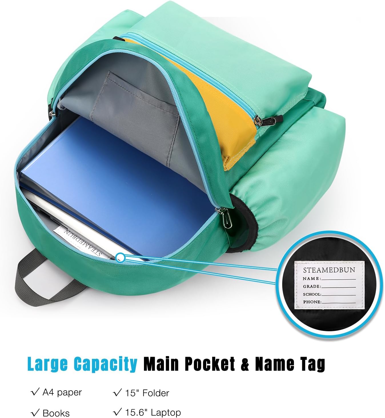 STEAMEDBUN Kids Backpack for Boys 4-6: Boys Backpacks for Elementary - 15 inch Backpack for Kindergarten