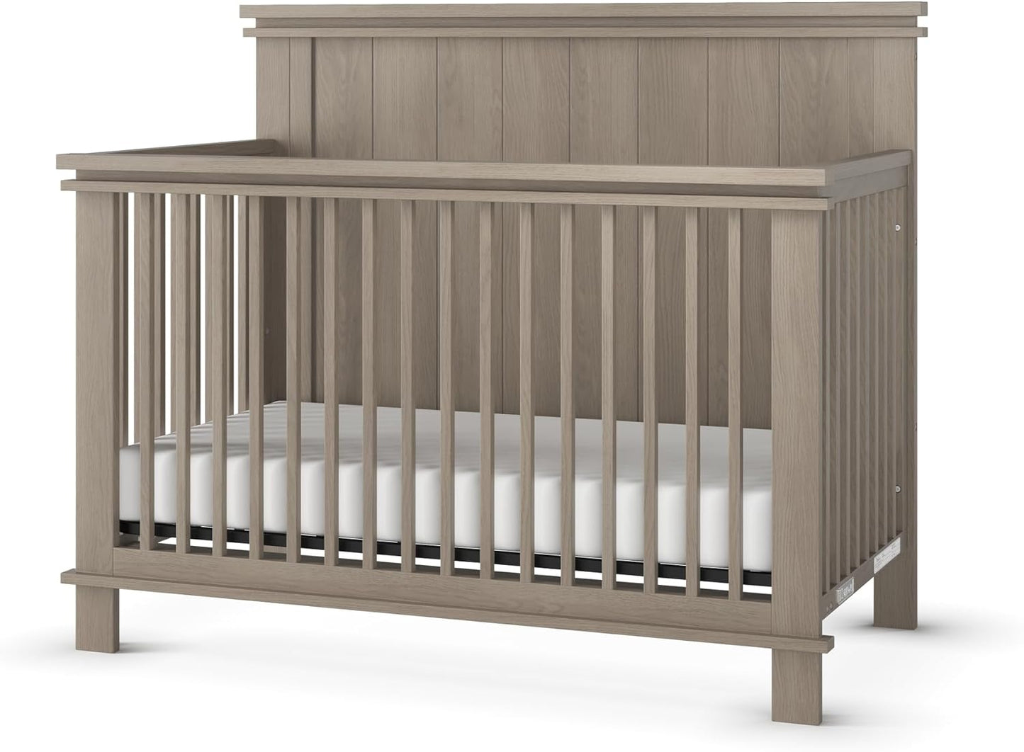 Child Craft Denman 4-in-1 Convertible Crib, Baby Crib Converts to Day Bed, Toddler Bed and Full Size Bed, 3 Adjustable Mattress Positions, Non-Toxic, Baby Safe Finish (Crescent Gray)
