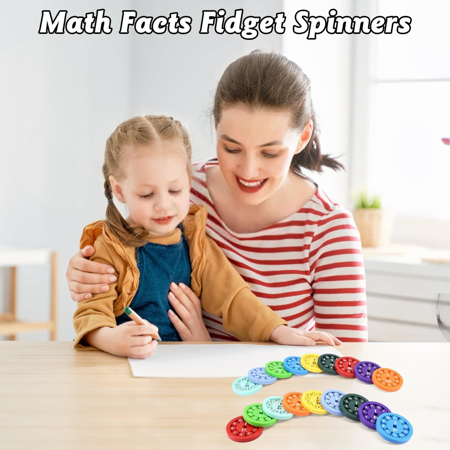 Math Fidget Spinners- Multiplication Fidget Toy Suitable for Learning Arithmetic -Flying Spinners for Multiplication Fidget - Suitable Math Facts Fidget Spinner Game for Home School Classroom