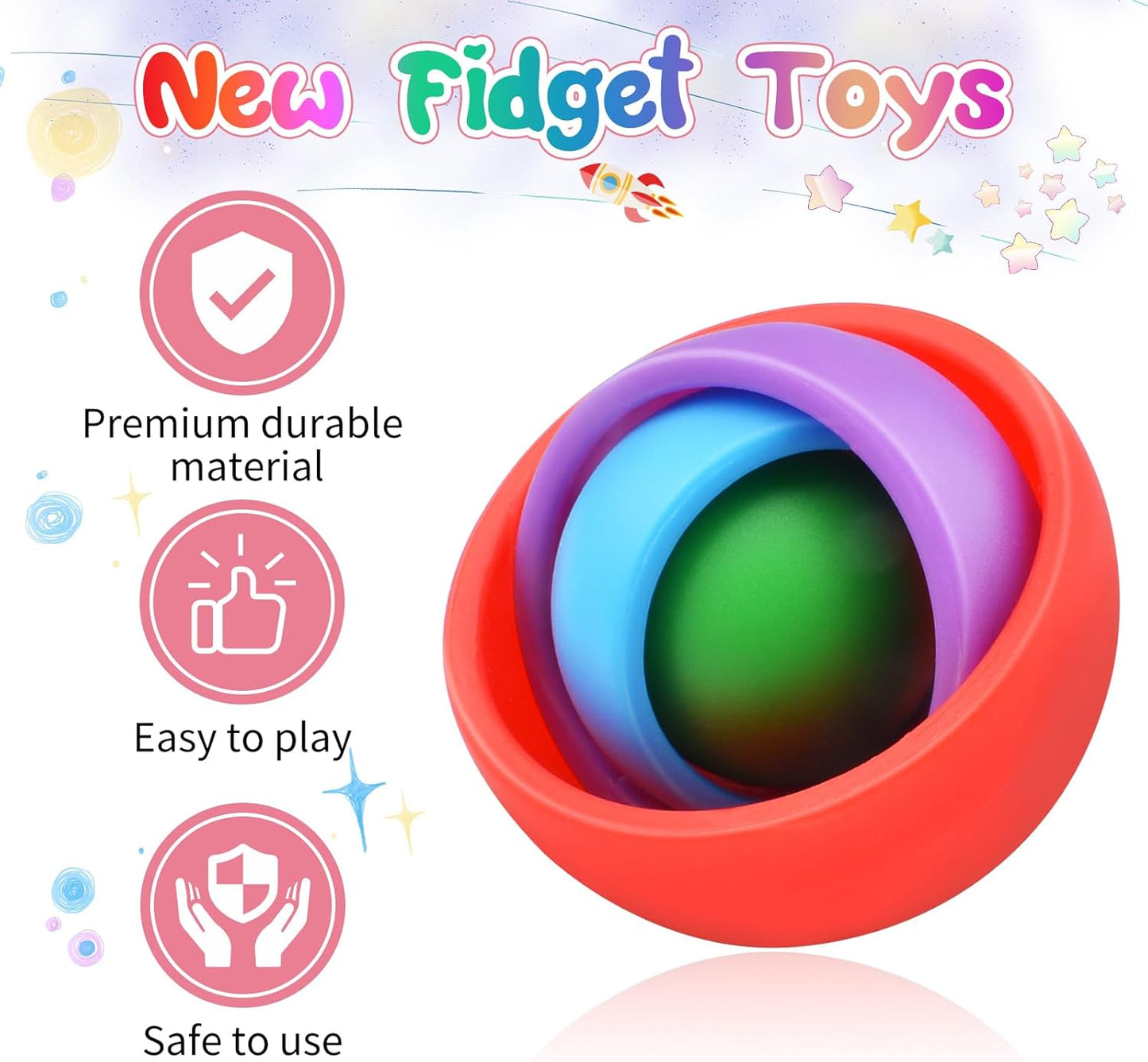 Fidget Toys for Adults, Fidget Stocking Stuffers for Adults, Gifts for Boys Girls Teens Kids Christmas New Year, ADHD Autism Stress Relief Finger Toys