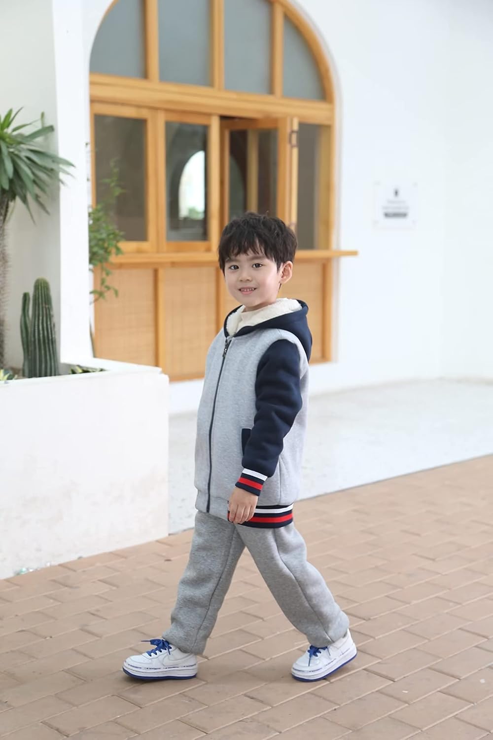 Bumeex Kids Boy's Girl's Sherpa Fleece Lined Jacket Spring Fall Winter Zip up Sweatshirt Hoodie 2-14Y(Toddler/Kid)