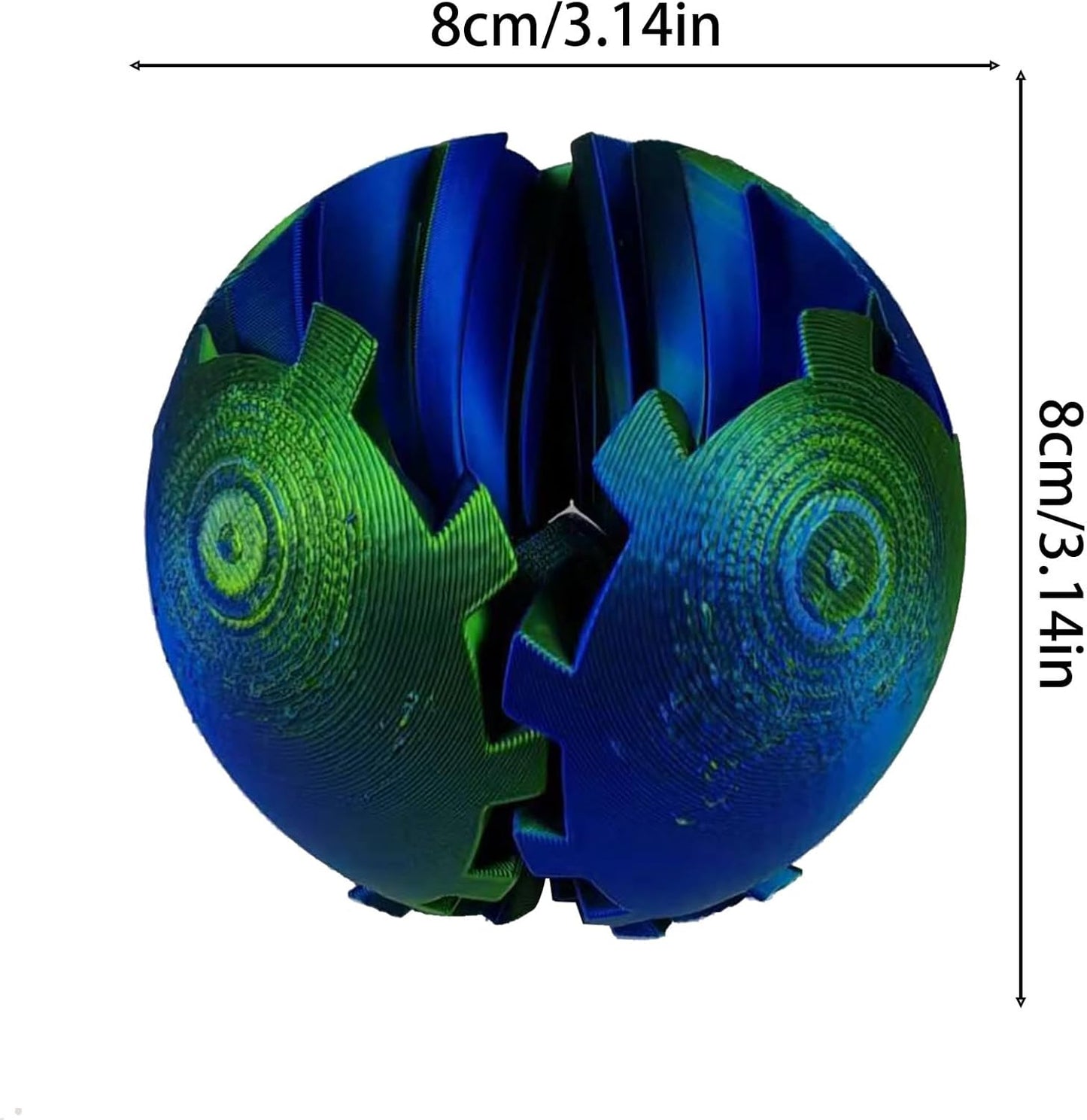 Gear Ball - 3D Printed Gear Ball Spin Ball or Cube Fidget Toy, Gear Sphere, Gear Ball Gearball Fidget Toy, Stress Ball, GearSphere Desk Toy, Fidget Ball, Gear Toy for Stress and Anxiety Relaxing