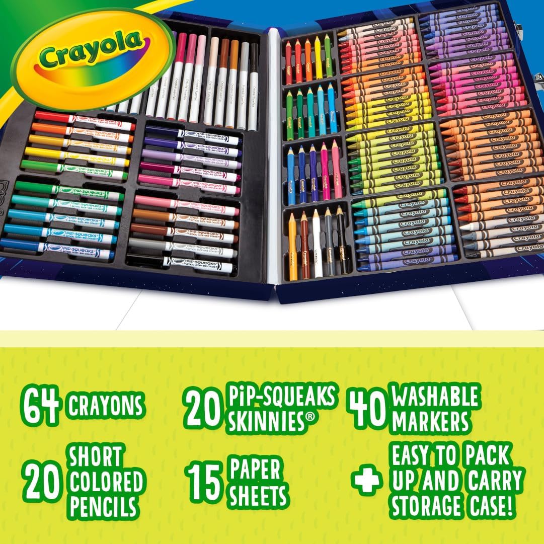 Crayola Inspiration Art Case Coloring Set, 140pc Space Theme – Art Kit for Kids, Crayons, Markers, Pencils, Gift for Boys & Girls, Ages 5, 6, 7, 8 [Amazon Exclusive]