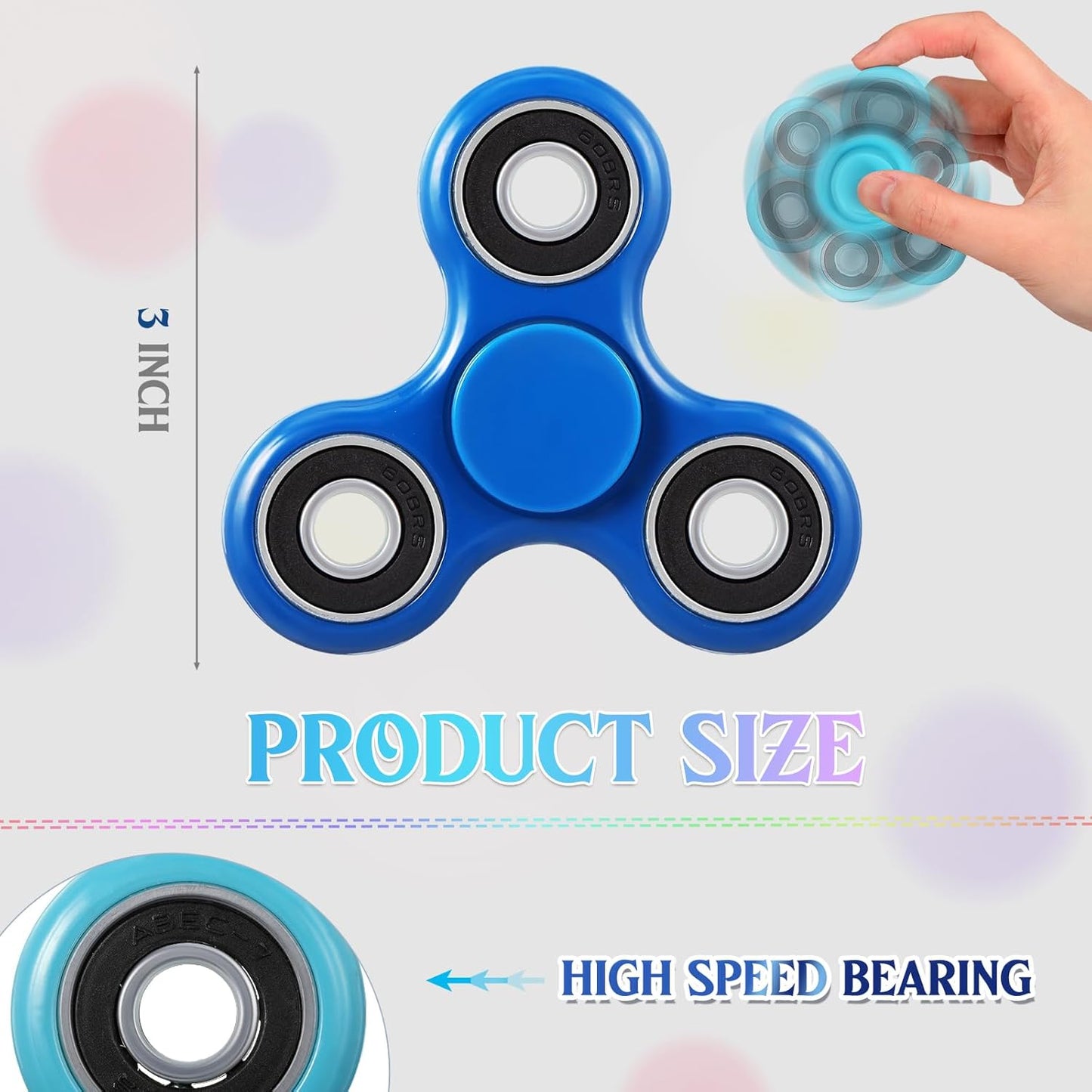 6 Pcs Fidget Spinner Toy Hand Fidget Spinner Bulk Sensory Fidget Toy Adults Fidget Spinners for Adults Kids Party Favors Classroom Prizes Gift Bag Fillers Fidget Relief Toys, 6 Colors