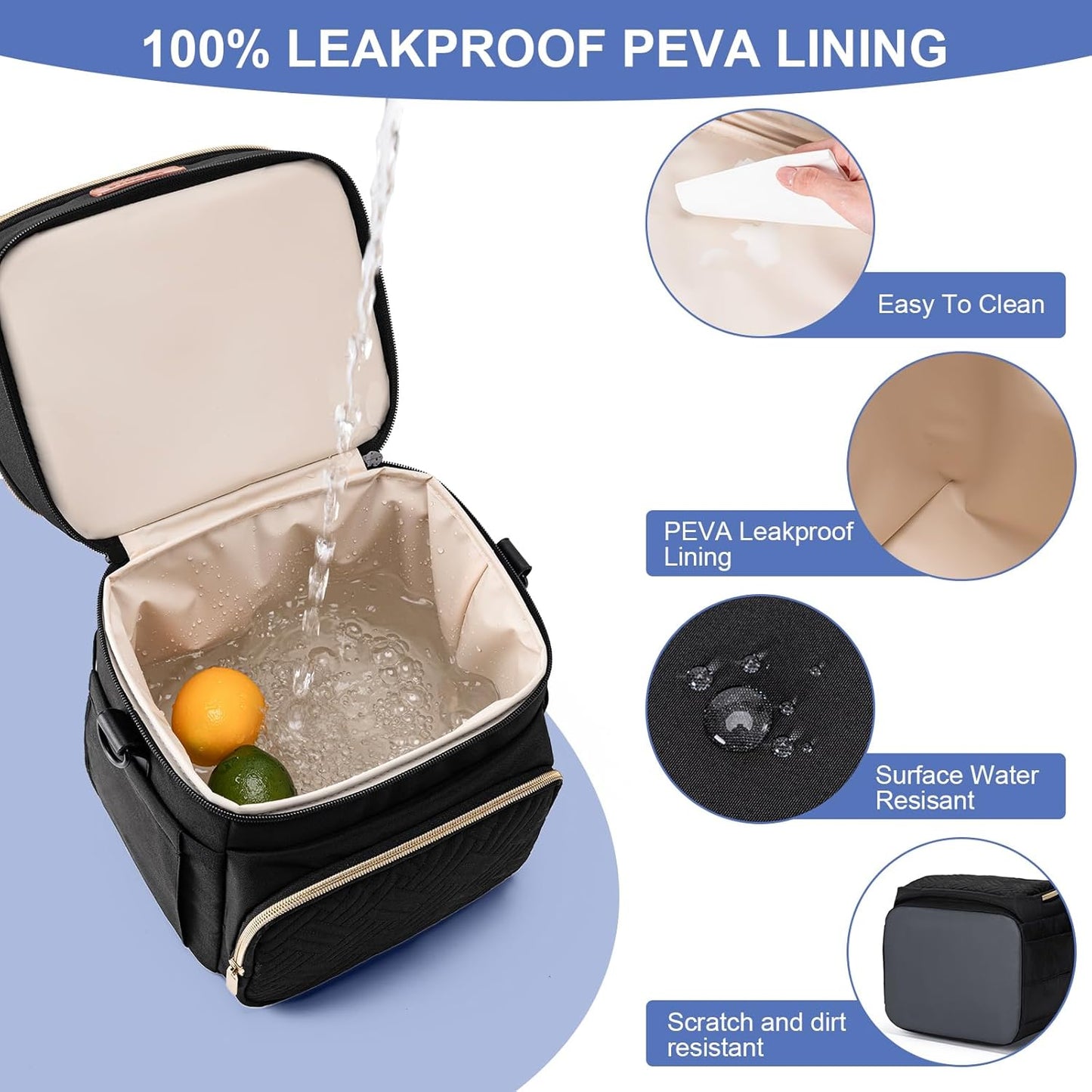 Insulated Breastmilk Cooler Bag with Ice Pack - Holds 6x9oz Bottles, Leakproof Double Layer, Baby Bottle Cooler Bag with Adjustable Strap for Nursing Moms, Daycare & Travel