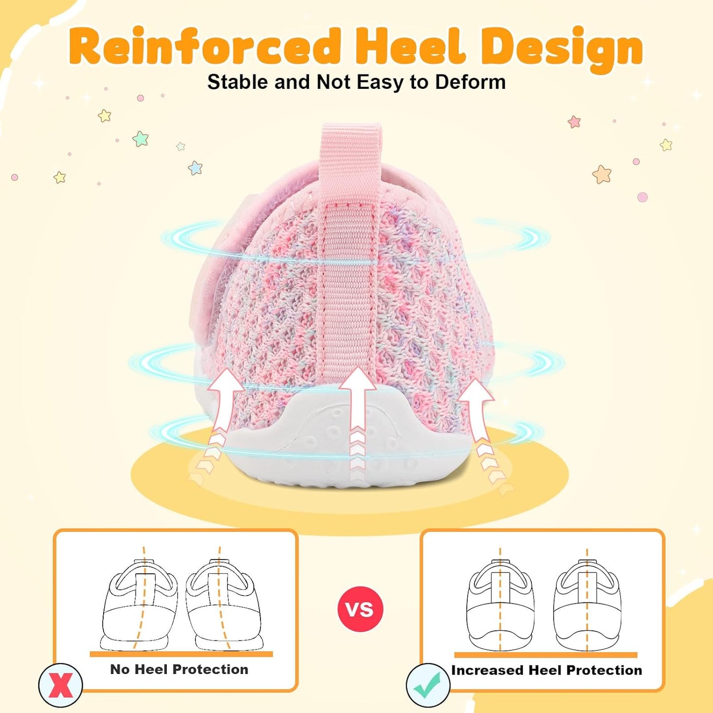 FEETCITY Baby First Walking Shoes Wide Baby Shoes Infant Sneakers Newborn Crib Shoe Barefoot Lightweight Slip On Shoe