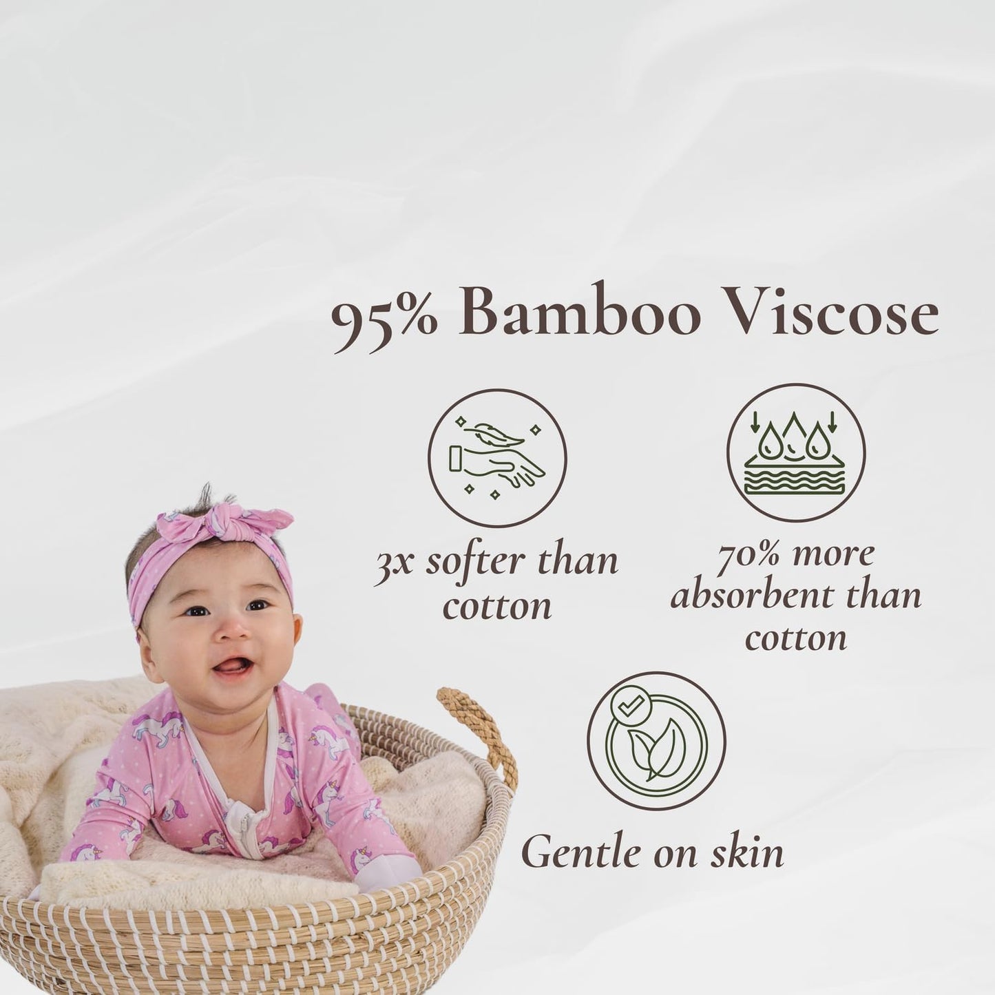 Baby Romper Long Sleeves for 3-24 Month Boys & Girls | 95% Bamboo Viscose Baby Rompers Two-Way Zipper Onesie