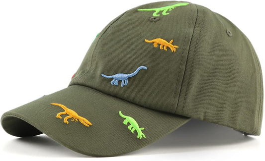 JANGANNSA Dinosaur Boys Girls Caps Embroidery Baby Baseball Caps Cotton Infant Toddler Kids Hat Spring Summer Autumn 2-6Y