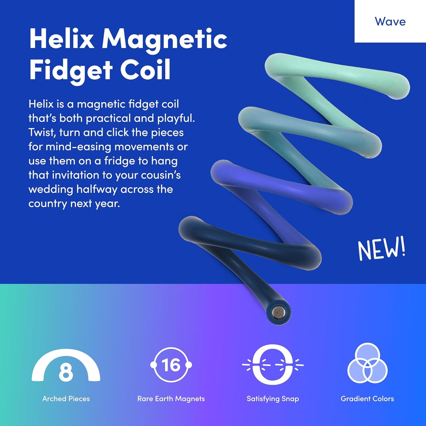 Speks Helix Fidget Toy for Adults and Desk Toy for Office - Wave