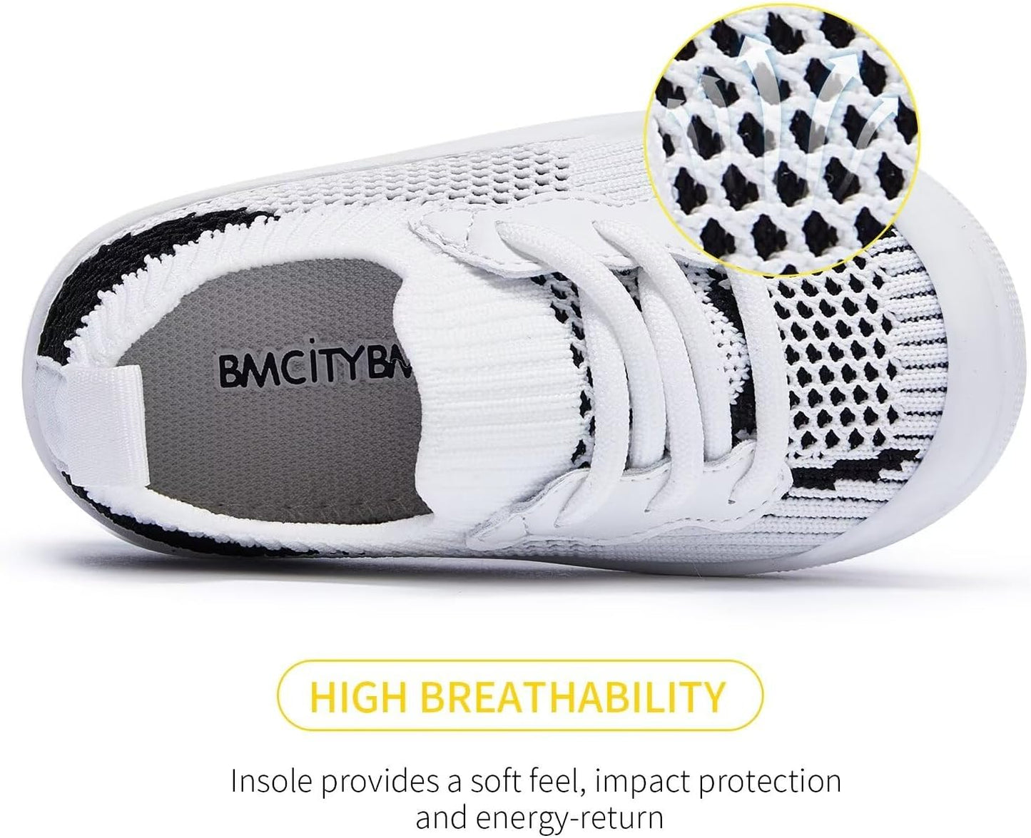 BMCiTYBM Baby Sneakers Girls Boys Lightweight Breathable Mesh First Walkers Shoes 6-24 Months