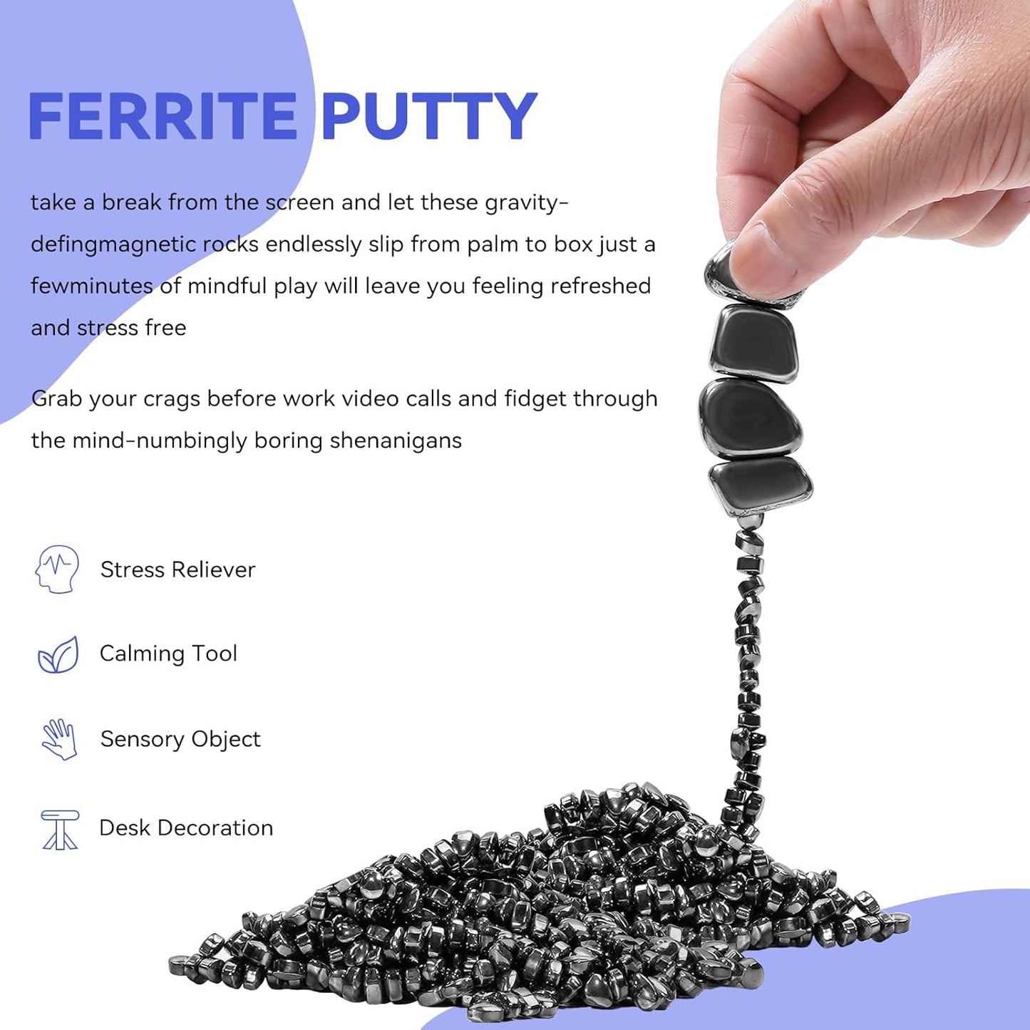 Magnetic Balls Fidget Toys Adults 600 PCS Mini Magnetic with Four Big Magnetic Putty Desk Toys,Fidget Toys for Adults, Office Desk Toys（Black）