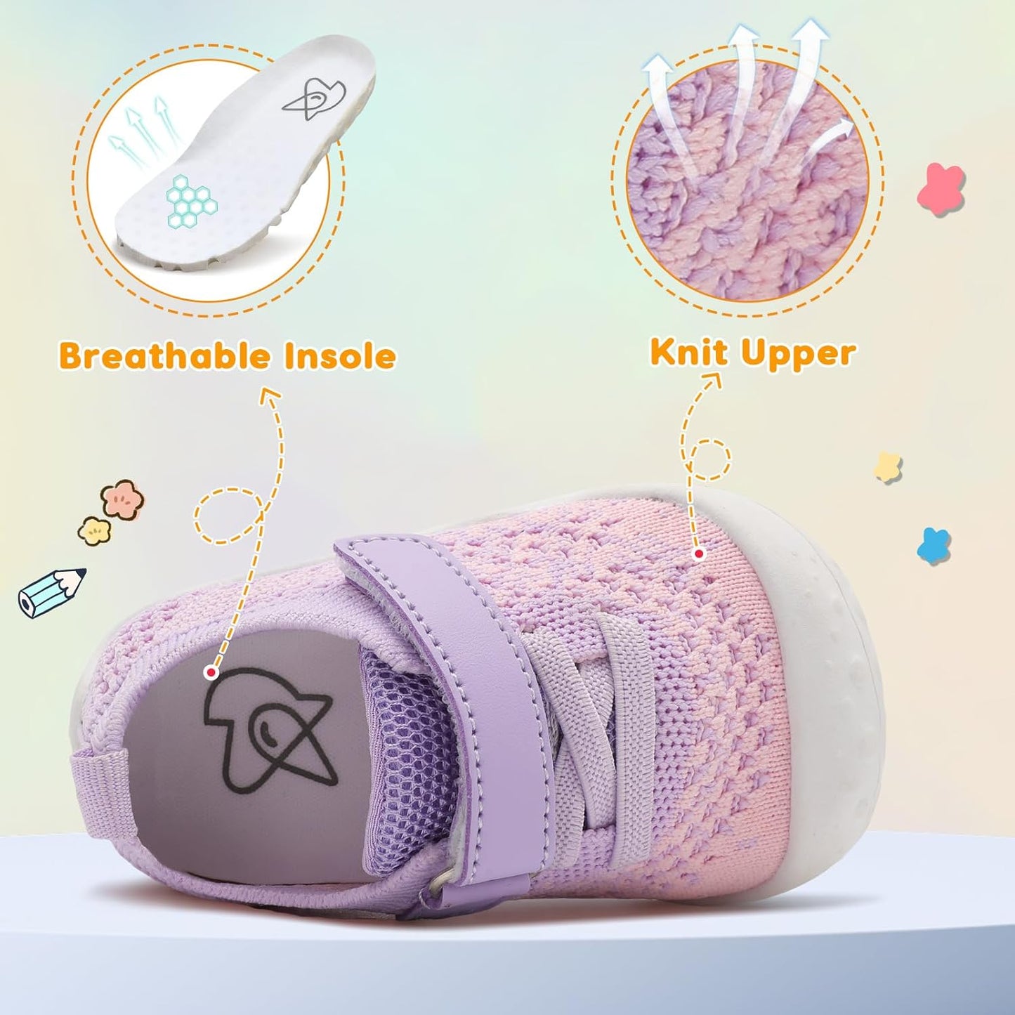 LeIsfIt Baby Shoes Girls Boys First Walking Shoes Infant Sneakers Crib Shoes Lightweight Non-Slip Shoes