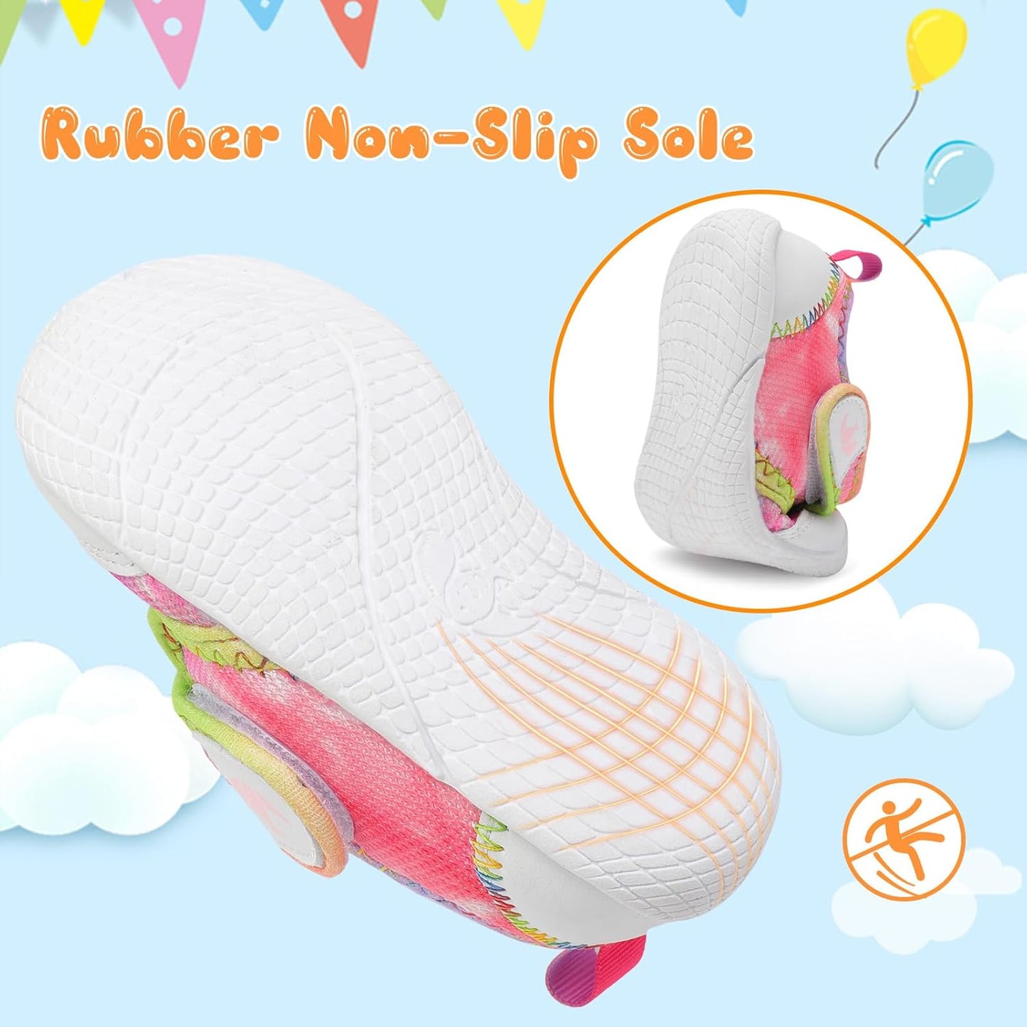 FEETCITY Baby First Walking Shoes Boys Girls Infant Sneakers Crib Shoes Breathable Lightweight Slip On Shoes