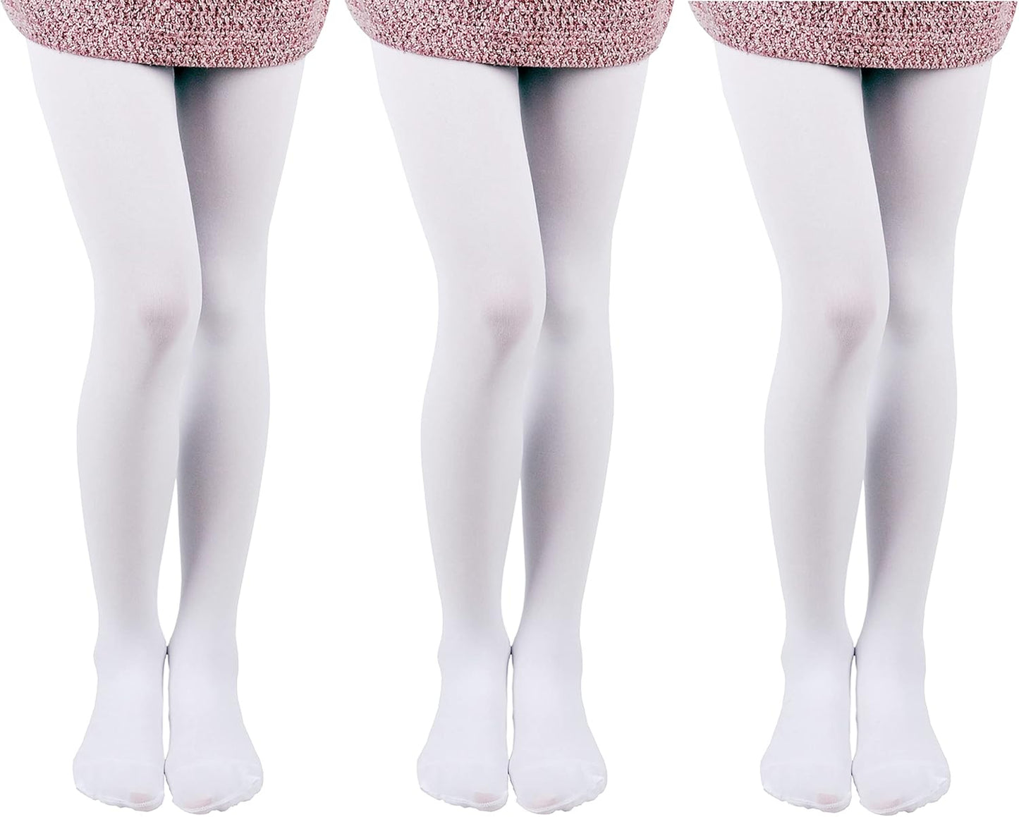 EVERSWE 3 Pairs Pack Girls Microfiber Tights Multiple Colors