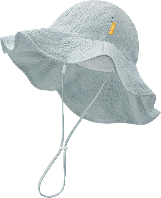 HONGTEYA Baby Sun Hat Toddler Girl Beach Hat Adjustable Outdoor Summer Hat UPF 50+ Sun Protection Wide Brim Infant Kids
