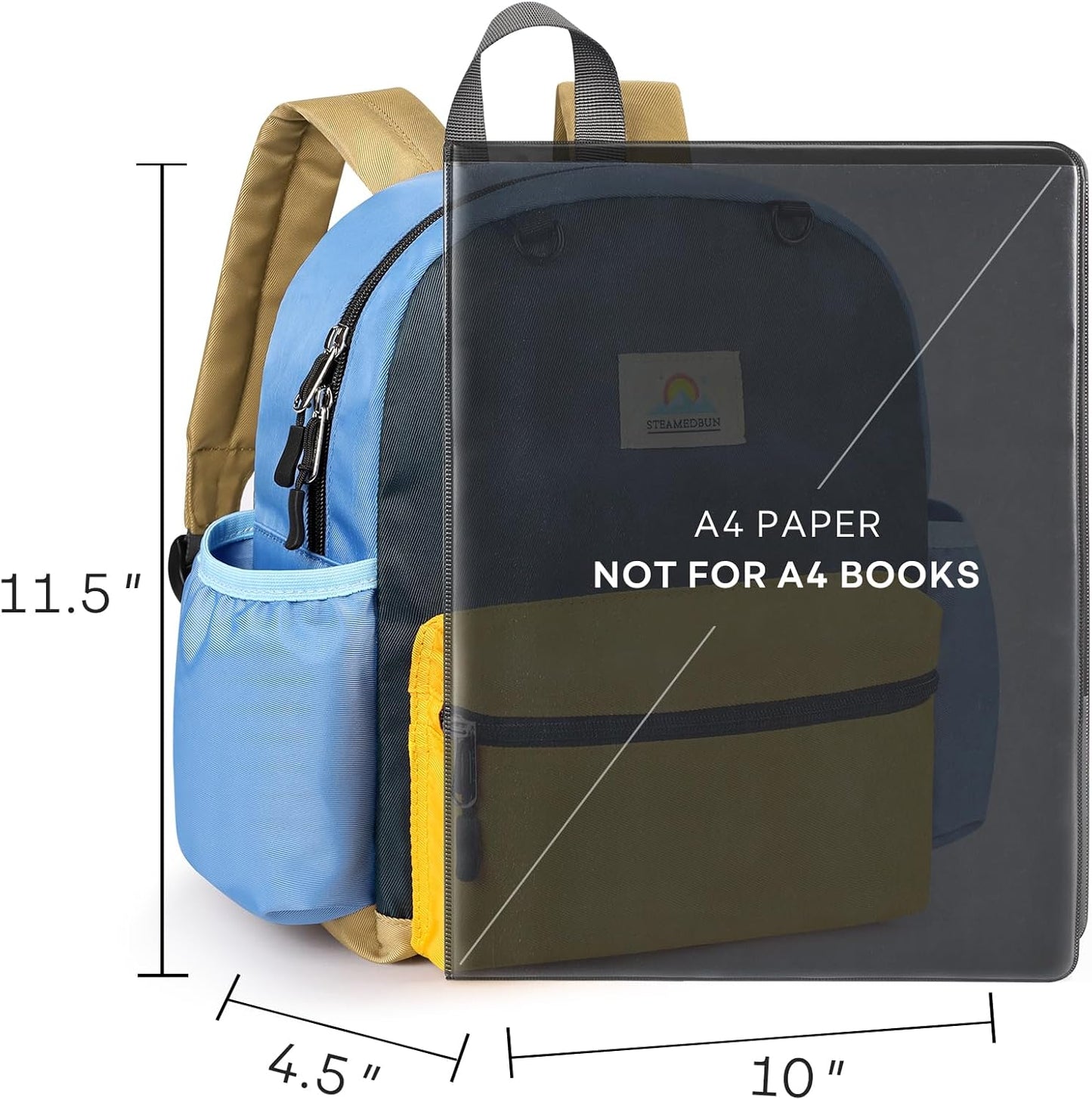 STEAMEDBUN Toddler Backpack for Boys 2-4: Preschool Kindergarten Backpacks - 12 inch Daycare Backpack