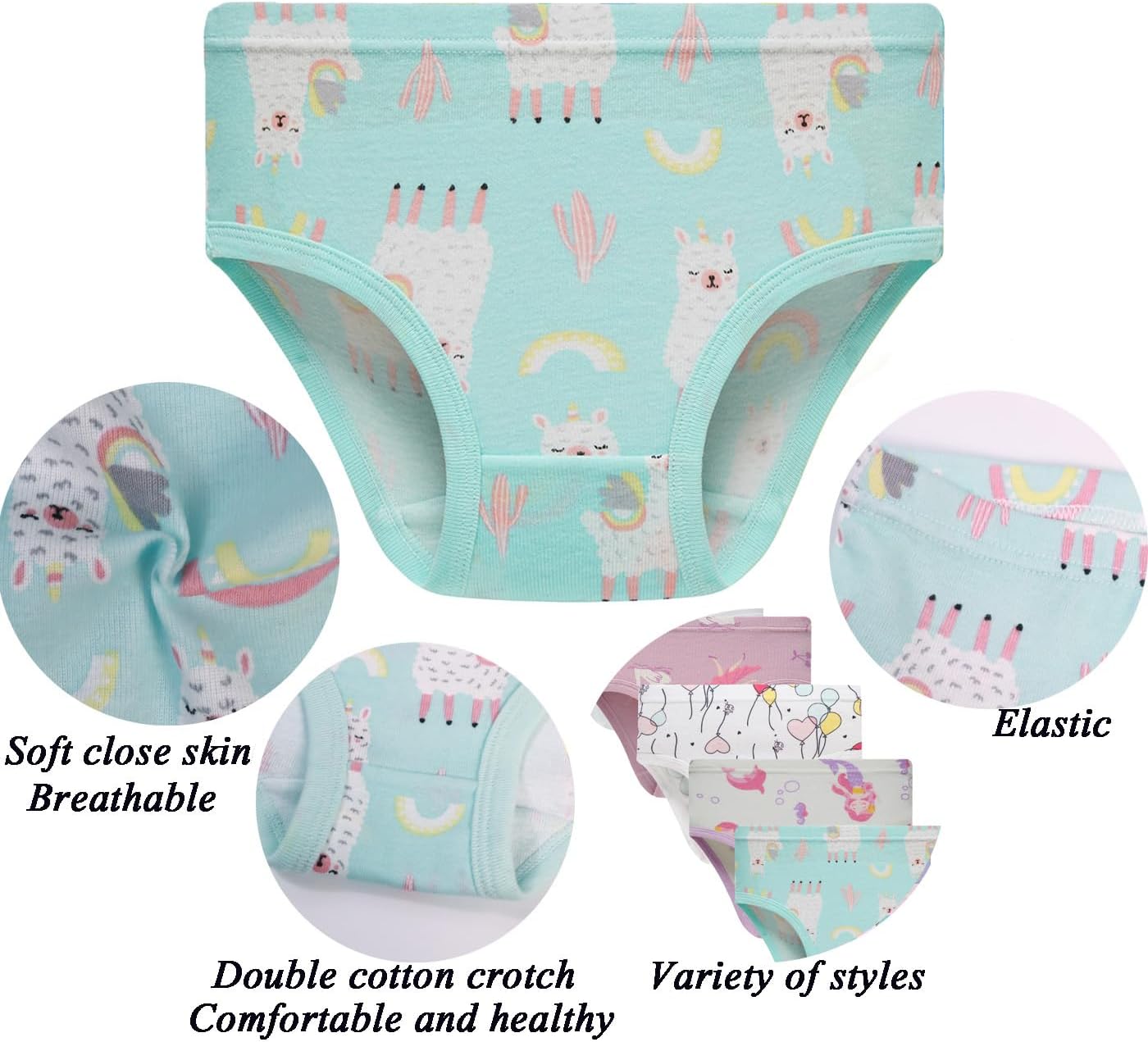 Boboking Soft Cotton Underwear Toddler Girls'Briefs Soft Undies