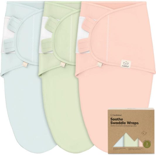 KeaBabies 3-Pack Organic Baby Swaddle Sleep Sacks - Swaddles for Newborns, Infant 0-3 Months, Baby Girls, Boys, Soft & Snug Newborn Sleep Sack, Nursery Swaddling Blankets (Mellow)
