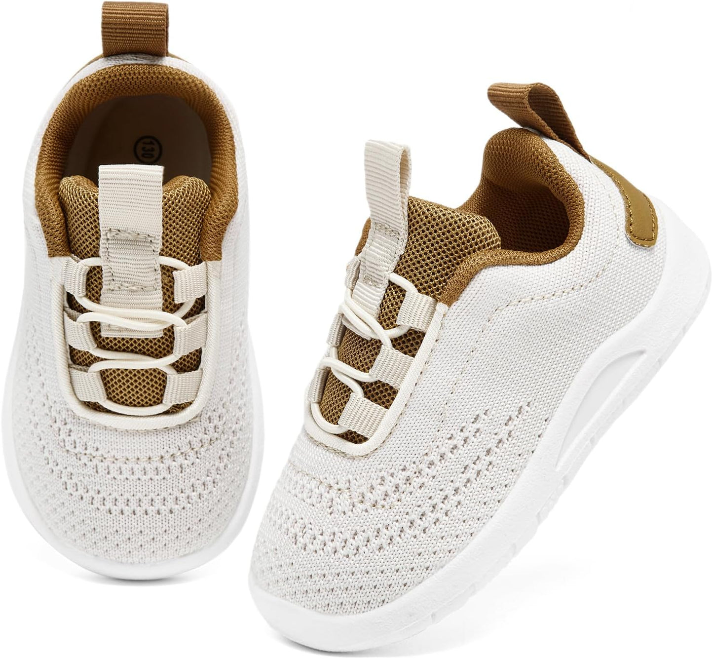 MORENDL Toddler Slip On Sneakers Baby Walking Shoes Non-Slip Breathable Unisex Pink Mesh Lace-Up Athletic Sneakers Infant Running Shoes