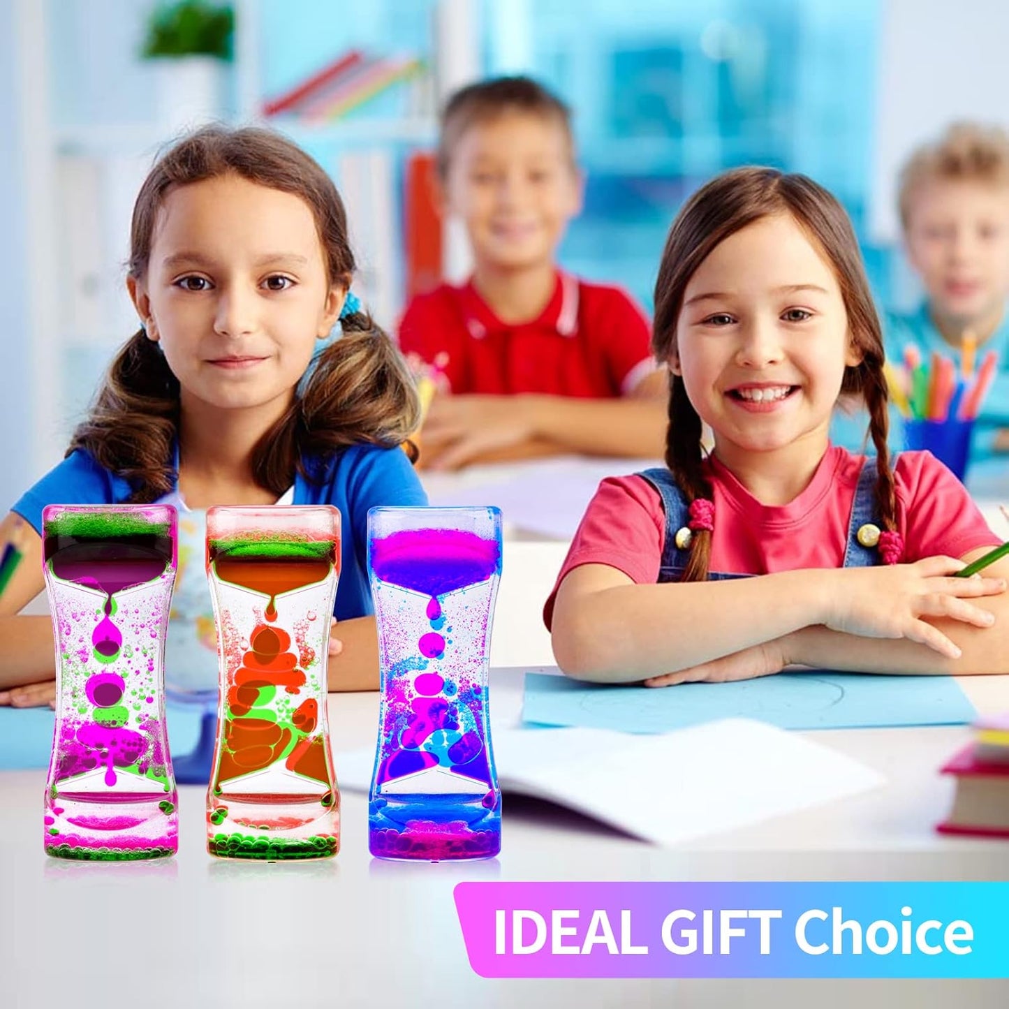 10Pack Liquid Motion Bubbler for Sensory Play Mini Baby Fidget Toys, Easter Basket Stuffers for Toddler, Calming Desk Toys,Small Coolest Stocking Stuffers for Kids