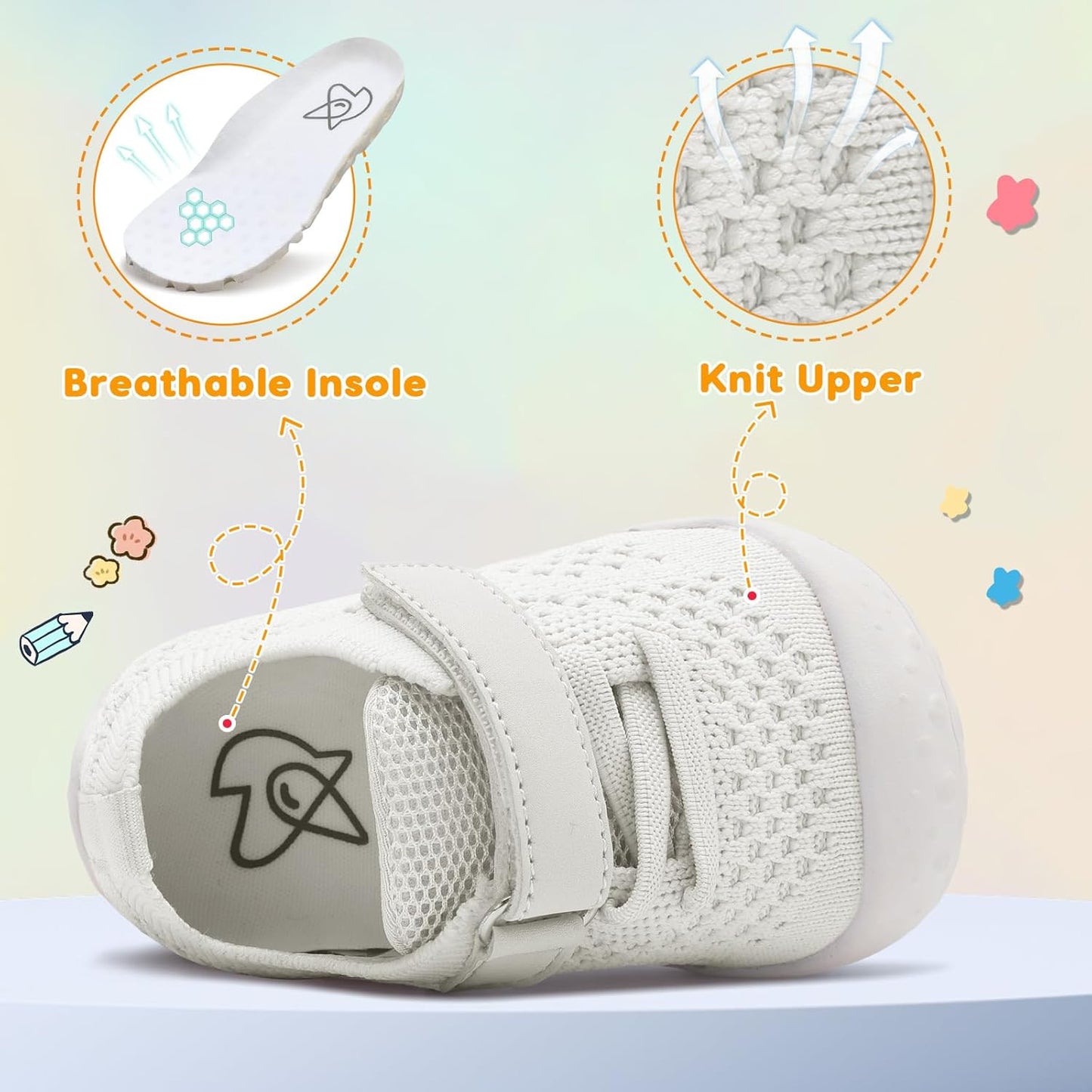 LeIsfIt Baby Shoes Girls Boys First Walking Shoes Infant Sneakers Crib Shoes Lightweight Non-Slip Shoes