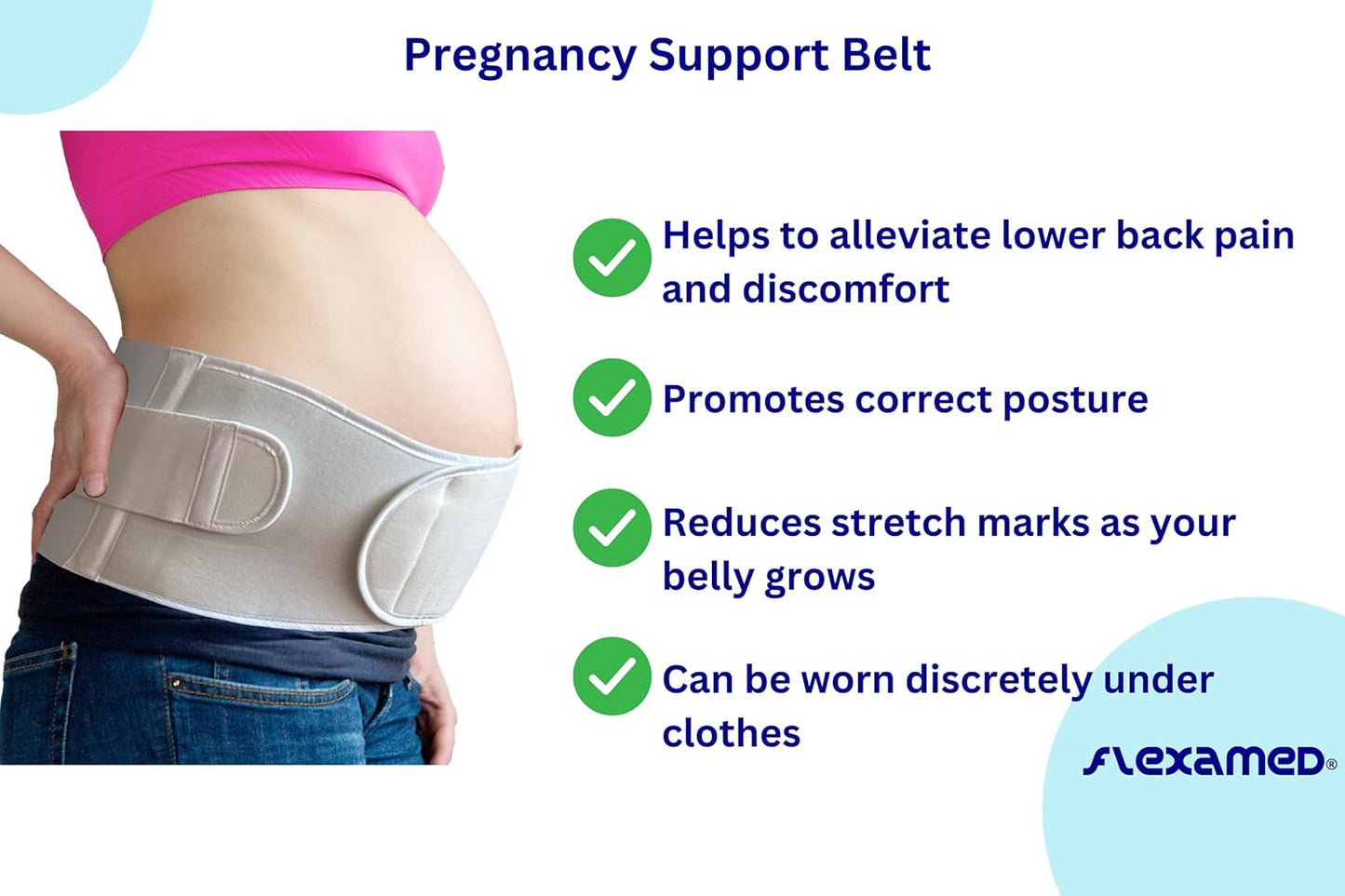 MaternaBelt FlexaMed Adjustable Pregnancy and Back Brace 8 Inch - Medium