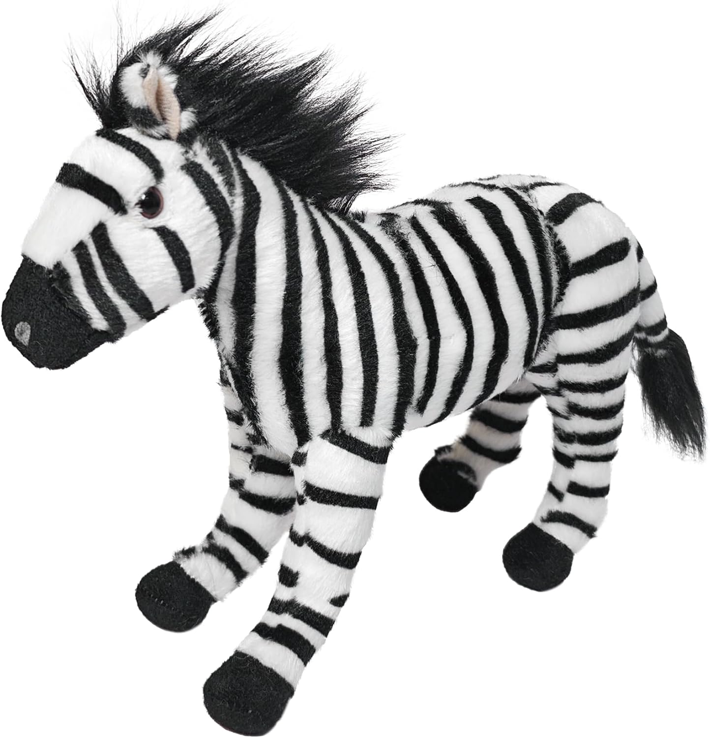 Zebra Stuffed Animal, Zebra Horse Baby Doll Realistic Plush Toy, Animal Stuffed Horse Plush Toy Gift for Girls Boys-10”