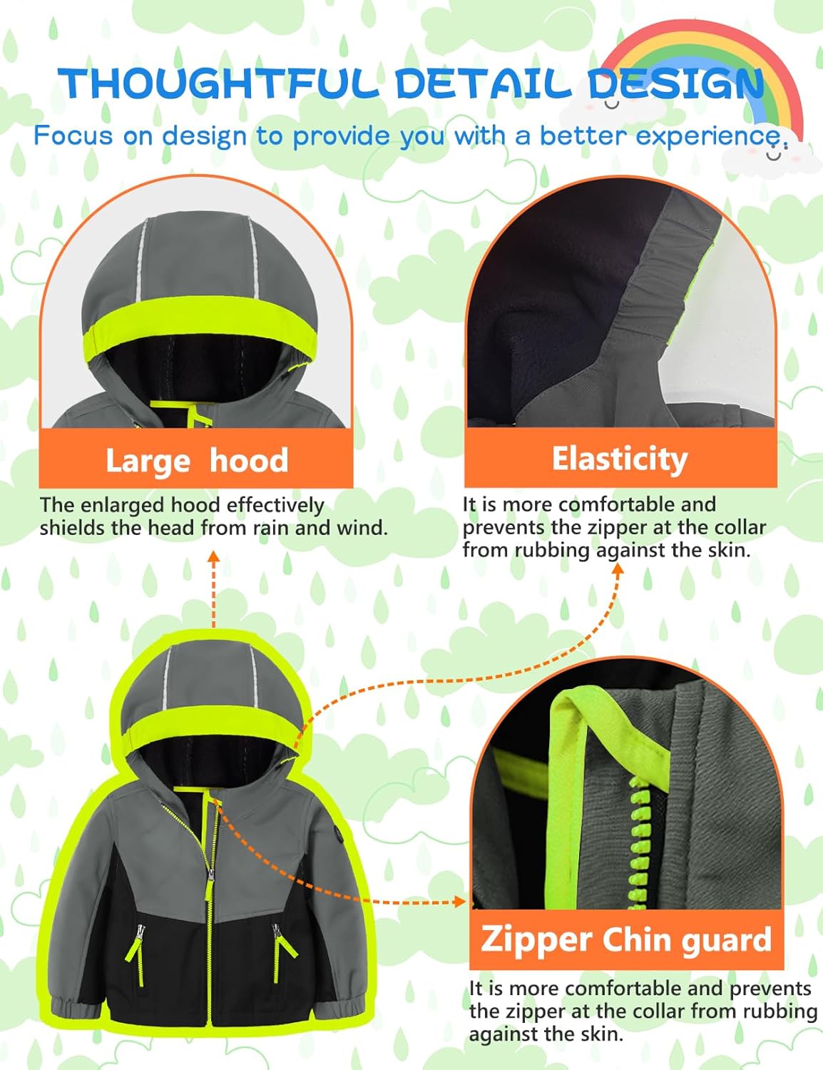 GEMYSE Toddler Boys Jacket Water repellent Baby Kids Windbreaker Jacket Fleece Toddler Coat Spring Fall Outerwear