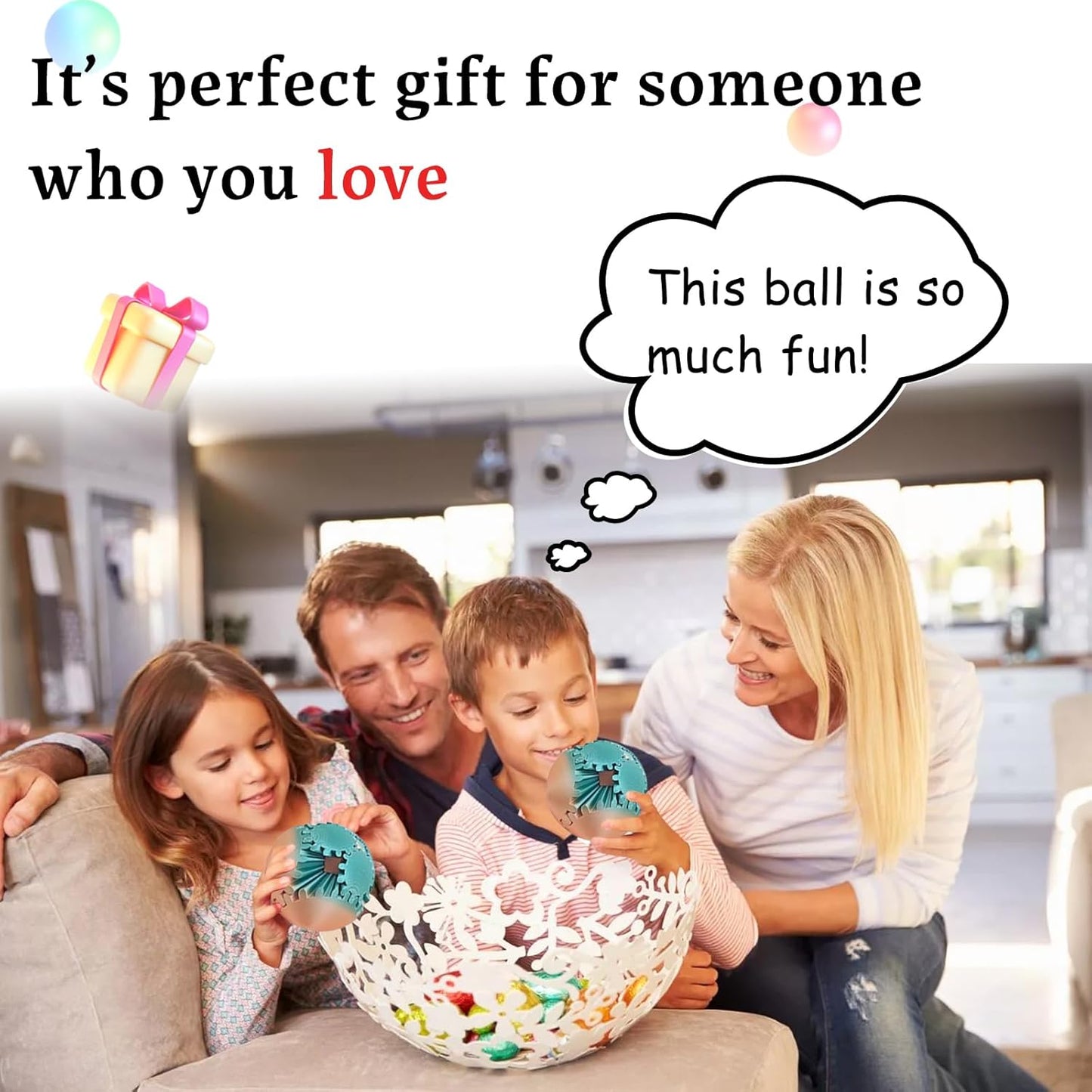 Gear Ball 3D Printed Gear Sphere Fidget Rotating Ball Cube Gadgets, Gear Sphere Ball for Work or Travel Stress Toys Gear Fidget Toys, Stress and Anxiety Relief Gear Toys (Powder Gray, 8CM/3.15in)