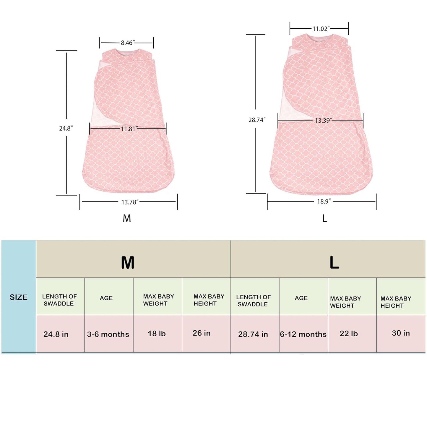 Baby Sleepsack Swaddle 3-Way Adjustable Wearable Blanket Boy and Girl,100% Cotton,6-12 Months
