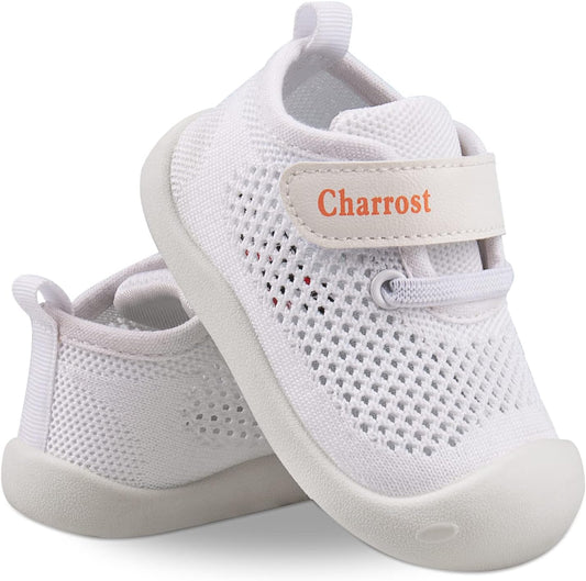 Charrost Toddler Baby Girl Boy First Walking Shoes Checkered Sneakers Sizes 3/4/5/6/7/8T. Soft, Cute,Flexible for First Walkers. Non-Slip, Slip On, Wide Toe Box Indoors Outdoors