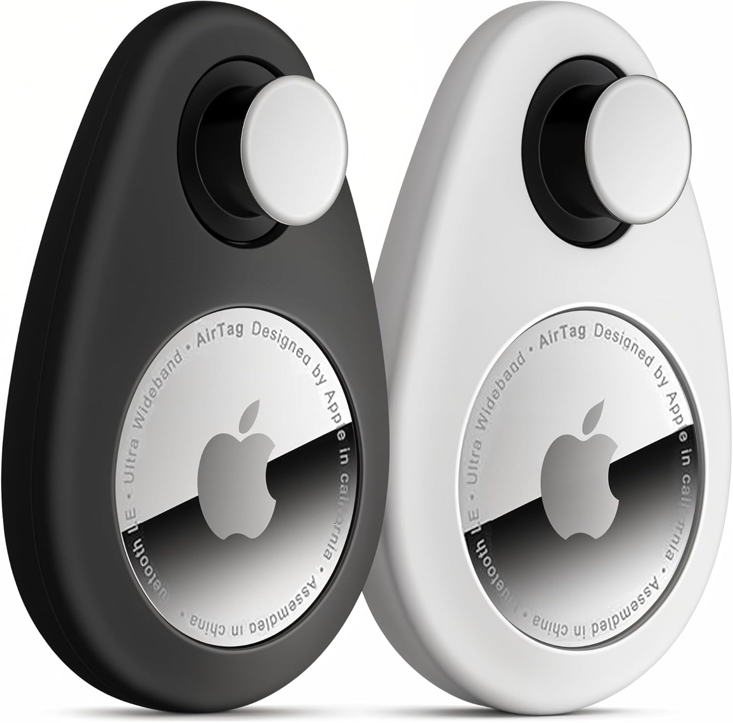 for Airtag Holder for Kids Hidden 2 Pack GPS Tracker Case, Anti-Removal Security Air Tag Case with Pins, GPS Cover Suitable for Children, Elderly, Pets, Backpack, Luggage (Black, White)