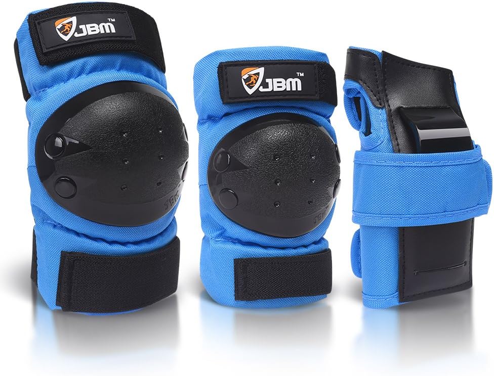 JBM Adult & Kids Knee Pads Elbow Pads and Wrist Guards for Inline Skating, Roller Skating, Skateboarding, Scootering