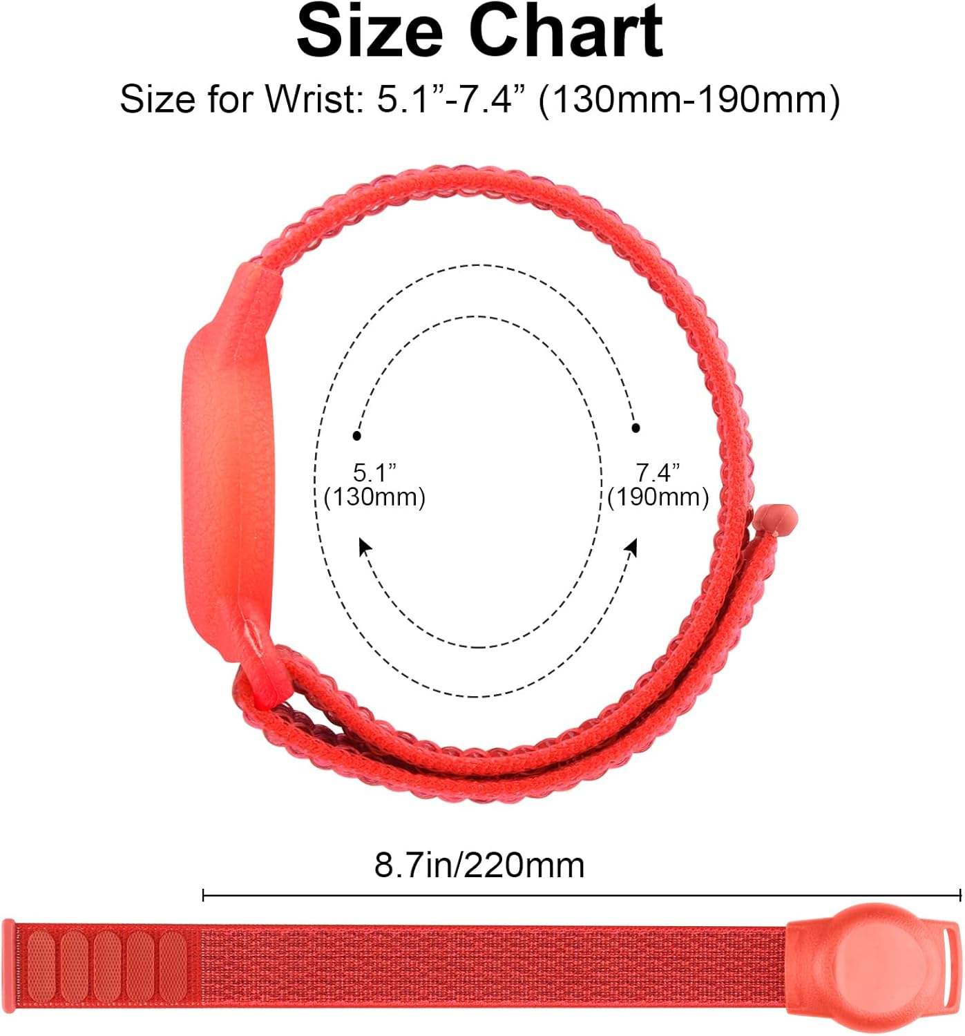 Vancle Kids Wristband for Apple AirTag, Protective Case for Air Tag GPS Tracker Holder with Nylon Bracelet, Adjustable Anti Lost Watch Band for Toddler Baby Children Elders