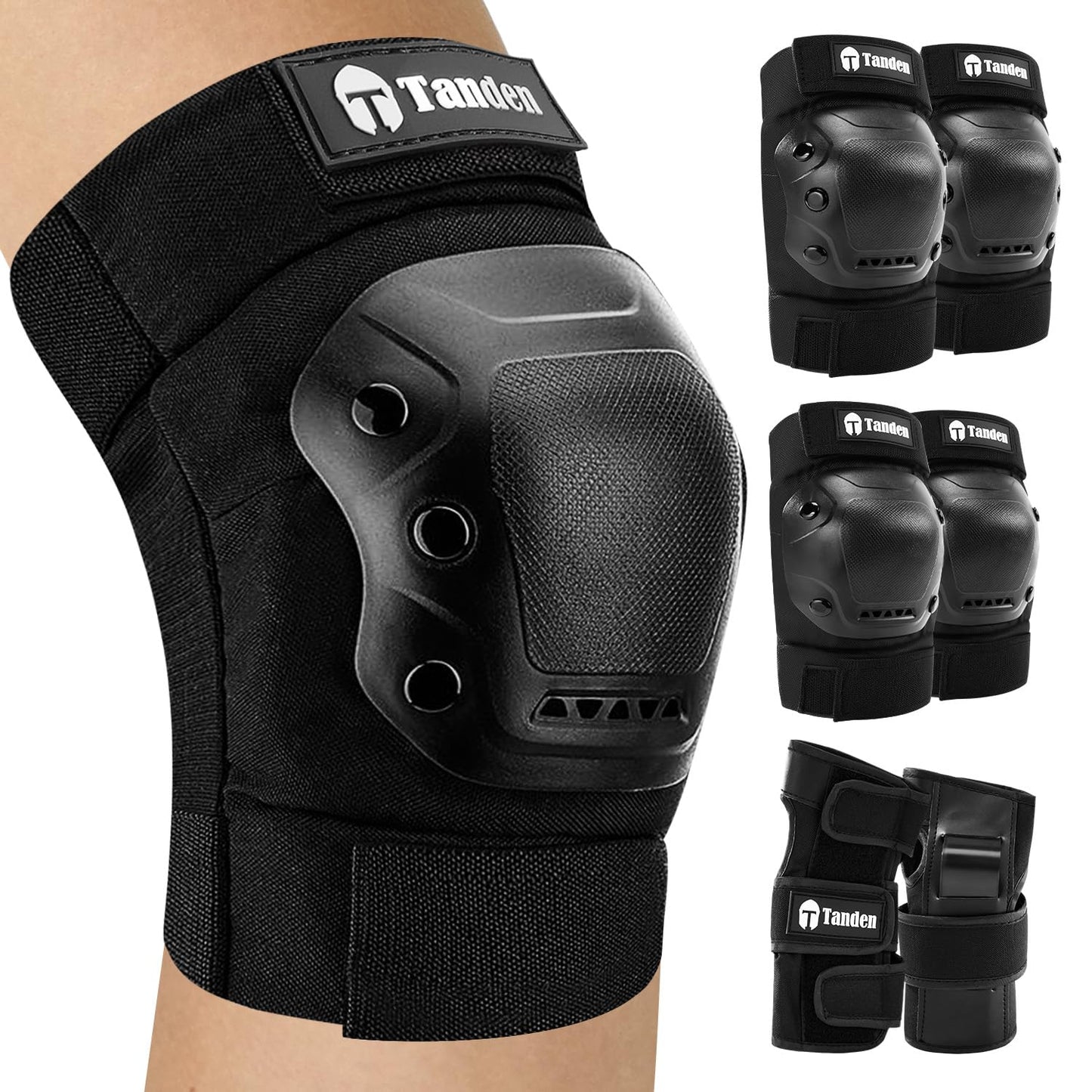 Skate Protective Gear Adult Knee and Elbow Pads for Roller Skating Pads Adult, Skateboard Knee Pads Elbow Pads Wrist Guards