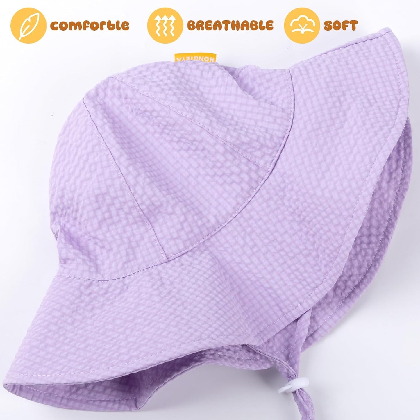 HONGTEYA Baby Sun Hat Toddler Girl Beach Hat Adjustable Outdoor Summer Hat UPF 50+ Sun Protection Wide Brim Infant Kids