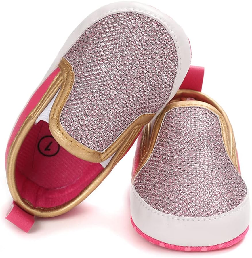 LONSOEN Baby Girls Boys Loafers Prewalker Dress Crib Shoes