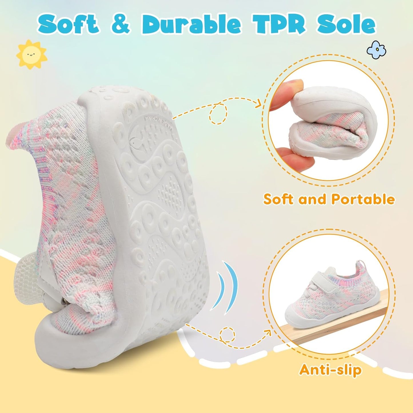 LeIsfIt Baby Shoes Girls Boys First Walking Shoes Infant Sneakers Crib Shoes Lightweight Non-Slip Shoes