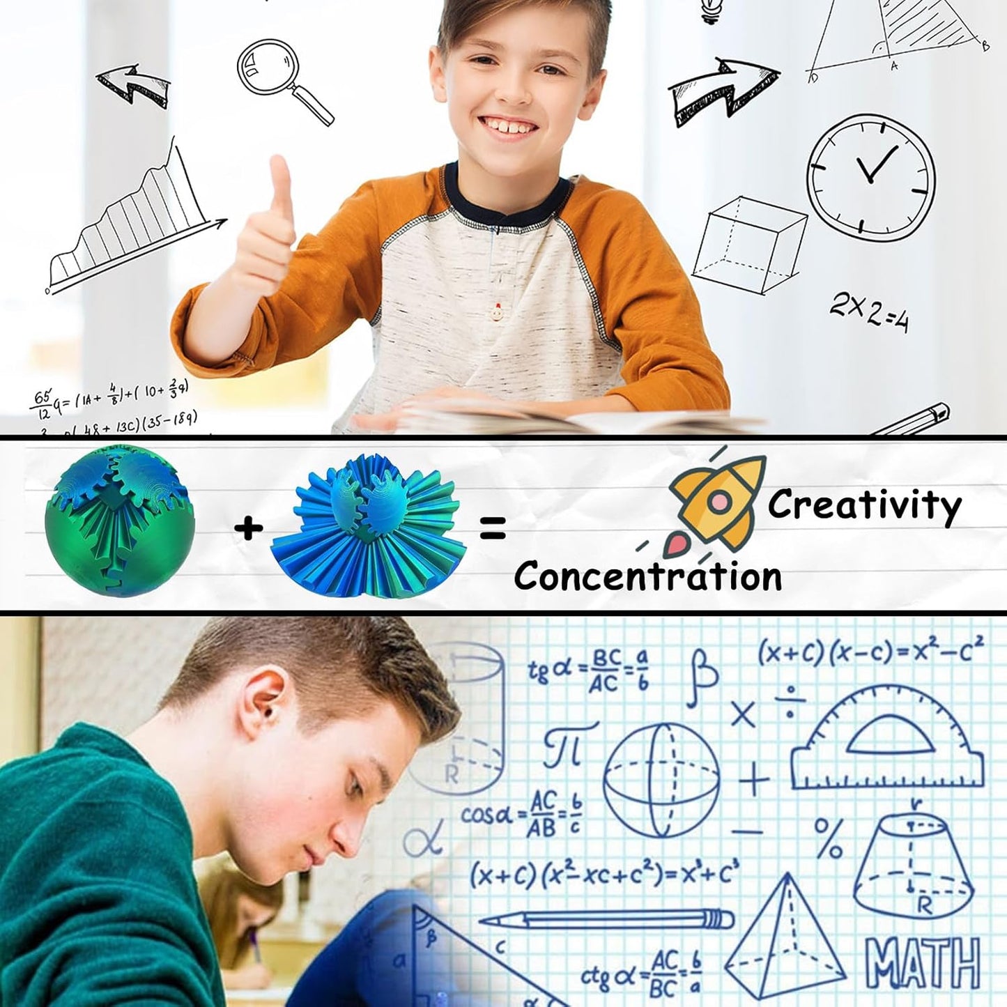 Gear Ball 3D Printed Gear Sphere Fidget Rotating Ball Cube Gadgets, Gear Sphere Ball for Work or Travel Stress Toys Gear Fidget Toys, Stress and Anxiety Relief Gear Toys (Dark red, 8CM/3.15in)