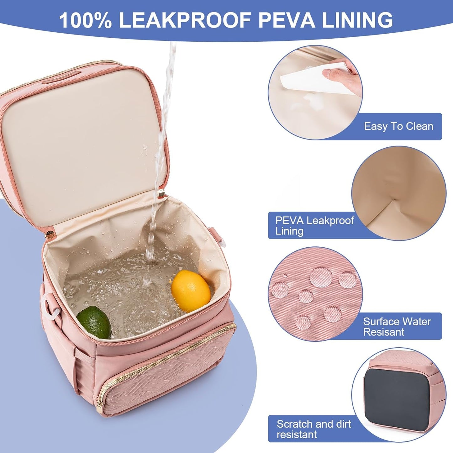 Insulated Breastmilk Cooler Bag with Ice Pack - Holds 6x9oz Bottles, Leakproof Double Layer, Baby Bottle Cooler Bag with Adjustable Strap for Nursing Moms, Daycare & Travel