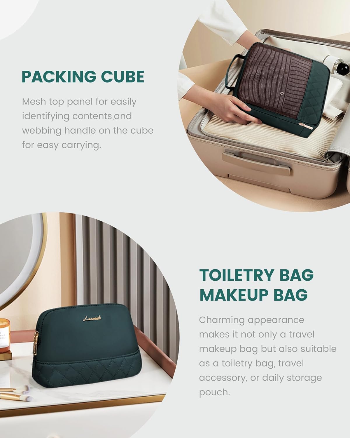 LOVEVOOK Travel Bag,Weekender Bag for Women Travel Duffle Bag with Shoe Compartment,Carry on Overnight Bag with Wet Pocket,Gym Yoga Duffel Bag,Hospital Bags for Labor and Delivery,3 Pcs Set