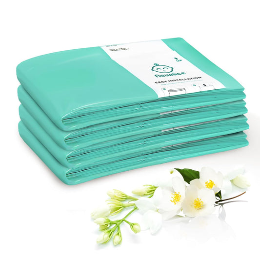 [4 Pack] Newnice Diaper Pail Refill Bags for Dekor Classic Diaper Pail, 30% Extral Thicker Diaper Genie Refills, Continuous Liners for Baby & Adult Diapers, Nursery Trash Solution