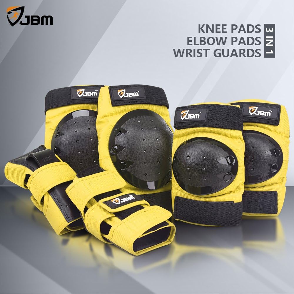JBM Adult & Kids Knee Pads Elbow Pads and Wrist Guards for Inline Skating, Roller Skating, Skateboarding, Scootering