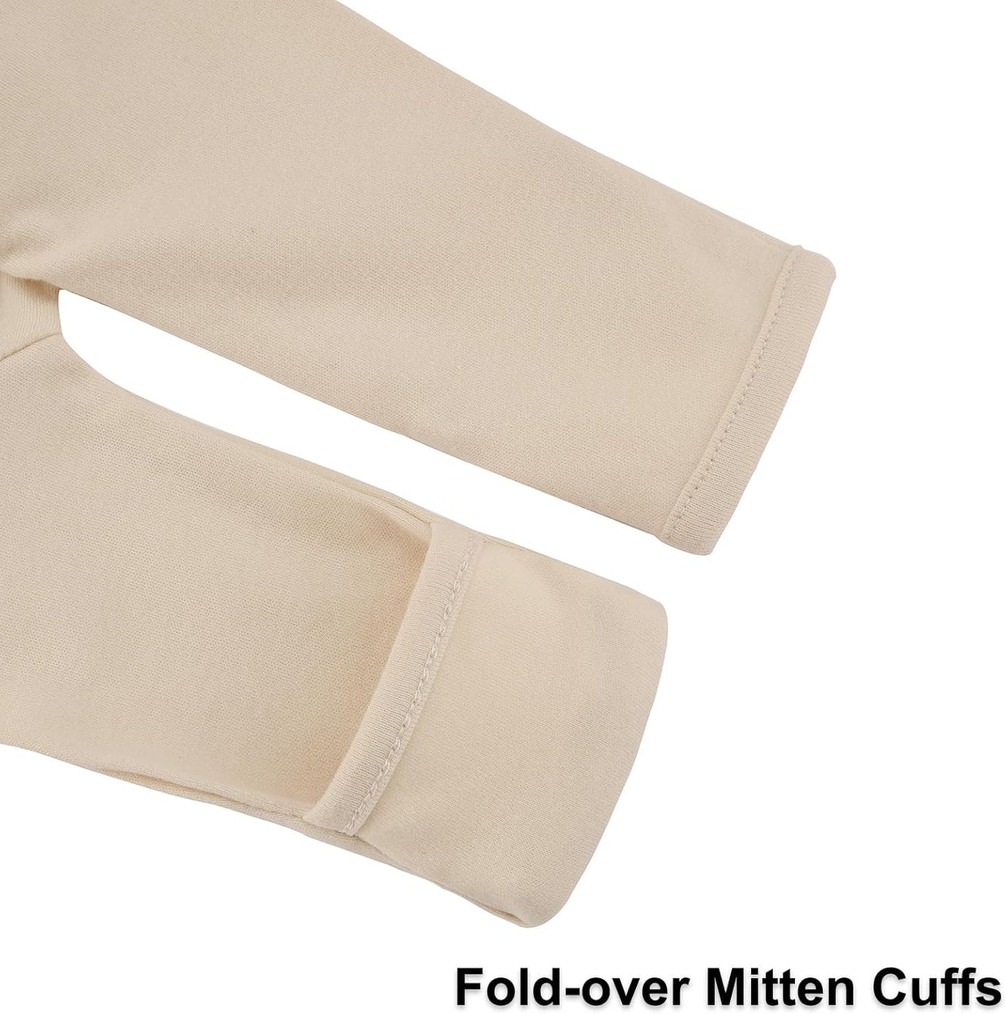 Aablexema Baby Footed Pajamas with Mitten Cuffs Zipper 4-Pack Infant Newborn Cotton Long Sleeve Outfit