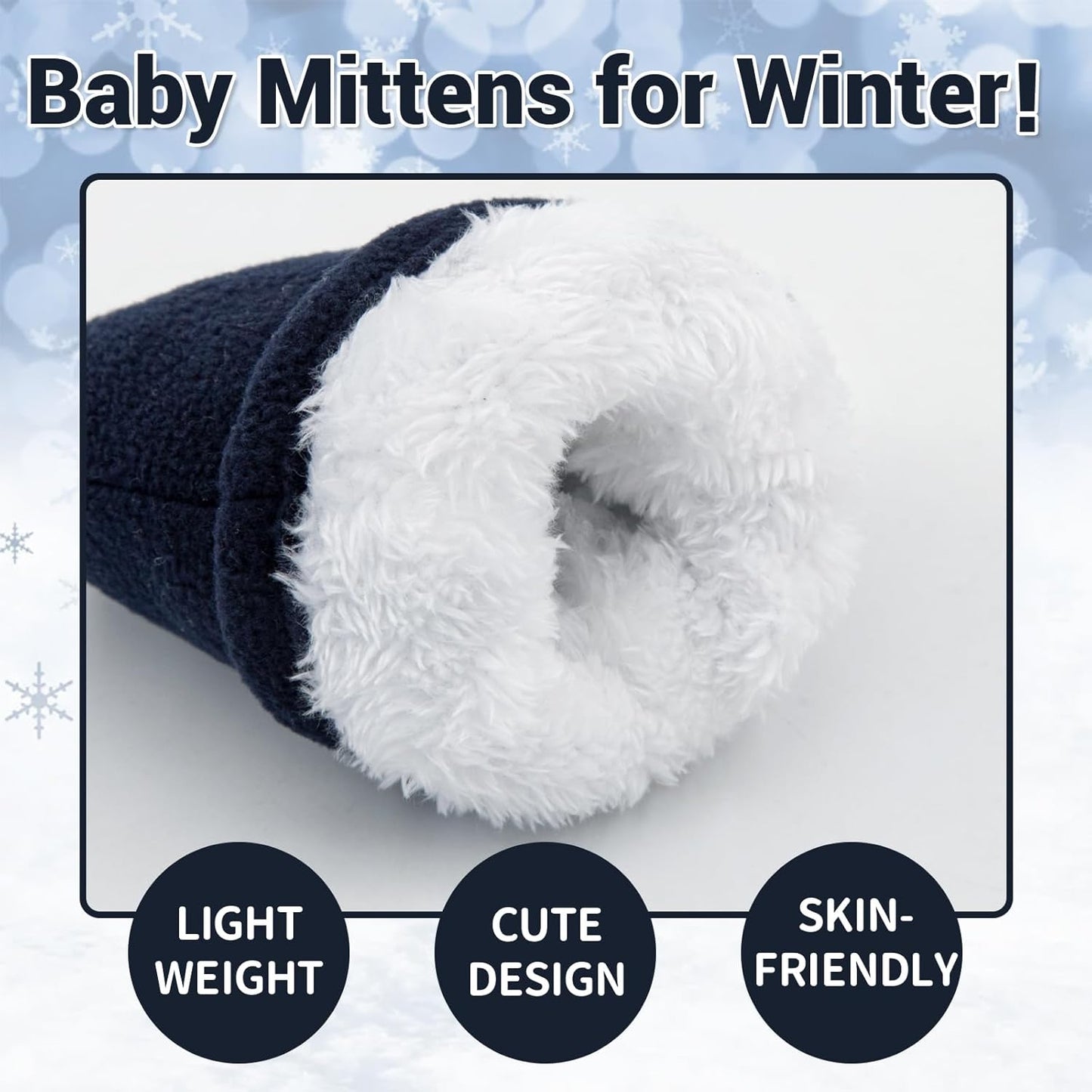BAVST Baby Toddler Winter Mittens Girls Warm Fleece Lined Gloves Kids Sherpa Lined Mittens for Boys