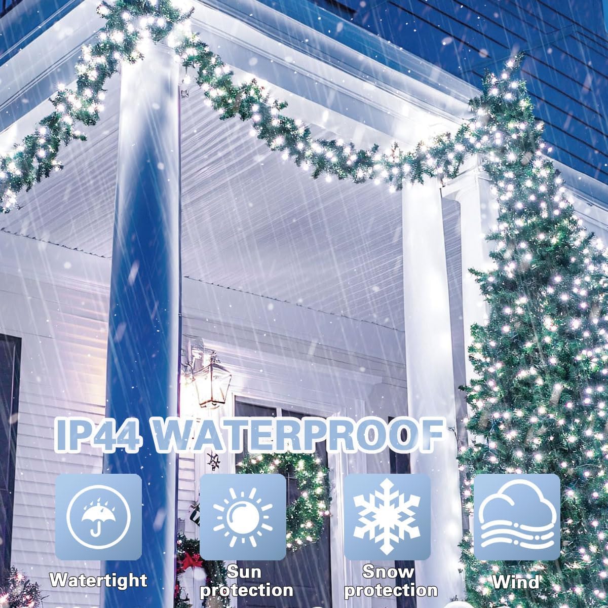 66ft Christmas Decorative Mini Lights,200 LED Green Wire Fairy Starry String Lights Plug in, 11 Lighting Modes, for Indoor Outdoor Xmas Tree Wedding Party Decoration (White)