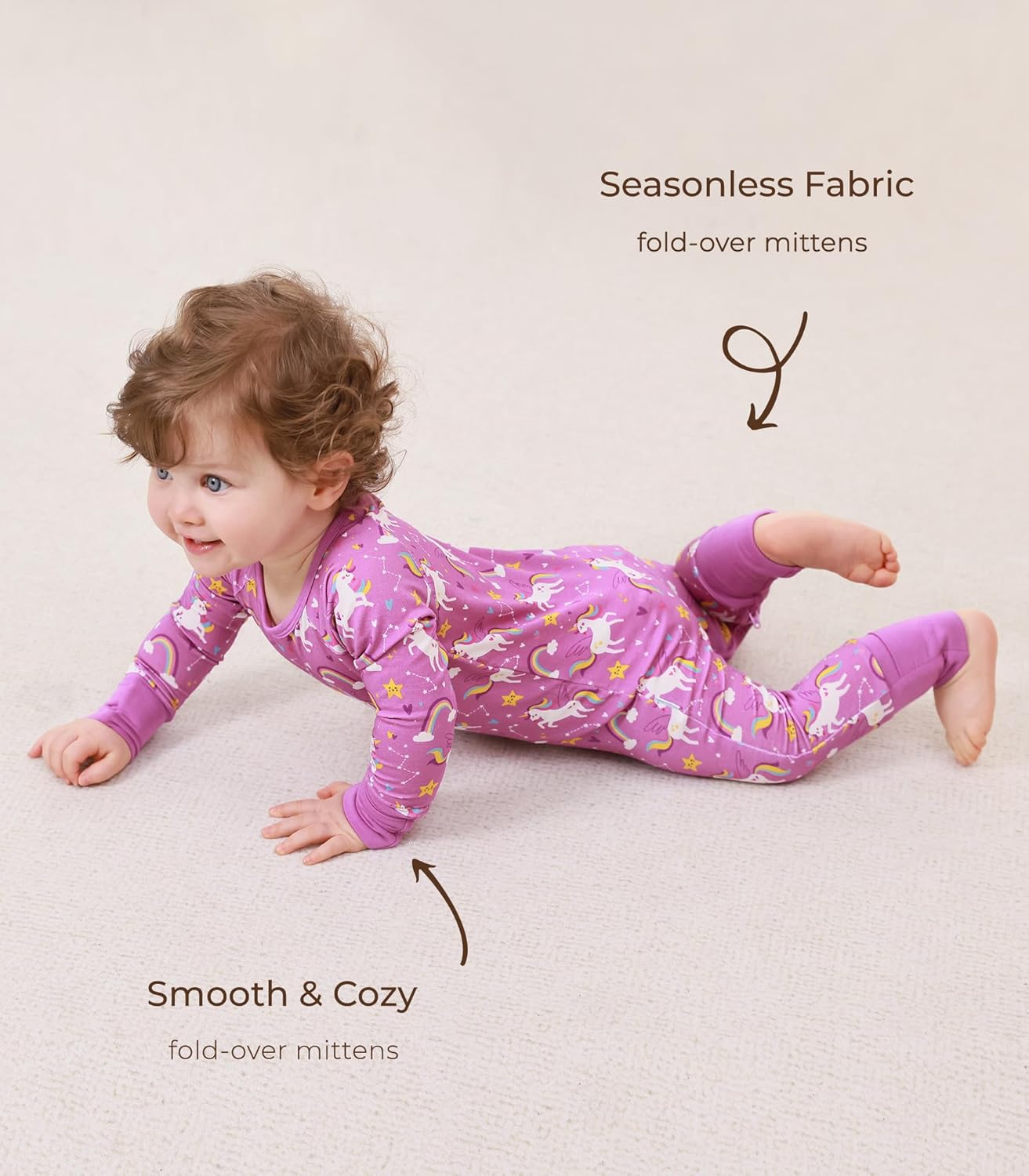 Baby Boys Girls Romper Long Sleeve Jumpsuits Infant Unisex One-Piece Bamboo Viscose Zipper Mitten Rompers