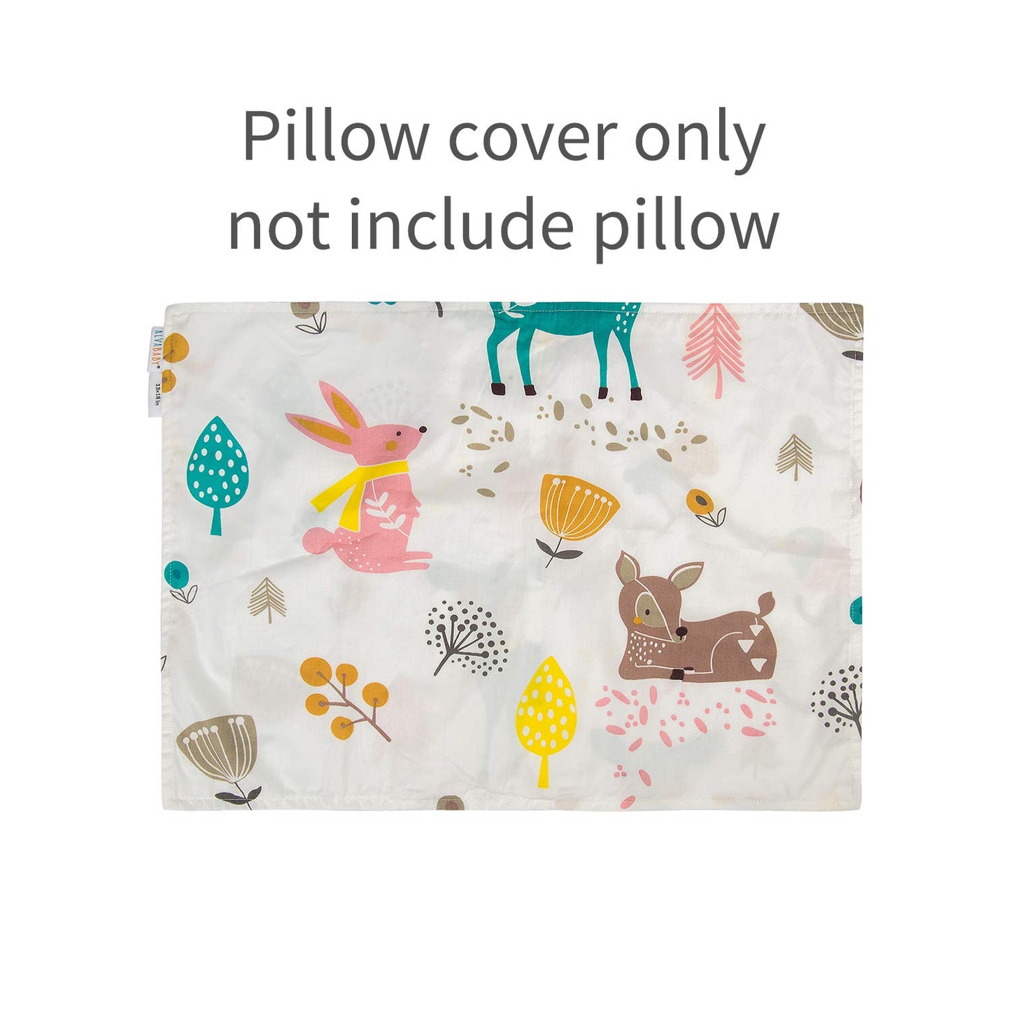 ALVABABY Toddler Pillowcases 2 Pack Organic Cotton Kids Pillow Cover Fit 13"x 18" or 14"x19" Envelope for Girl Boy Sleepy Travel